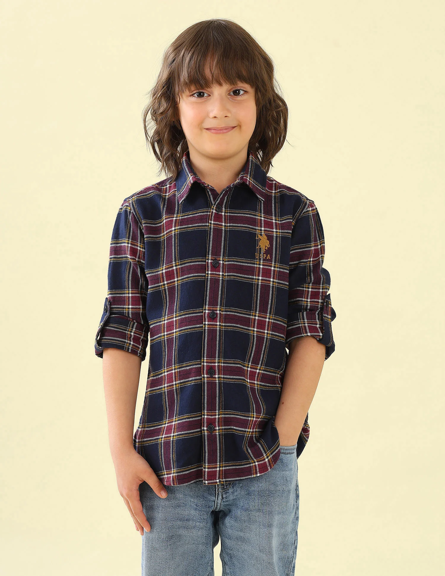 Twill Plaid Checked Hooded Shirt - Image 6