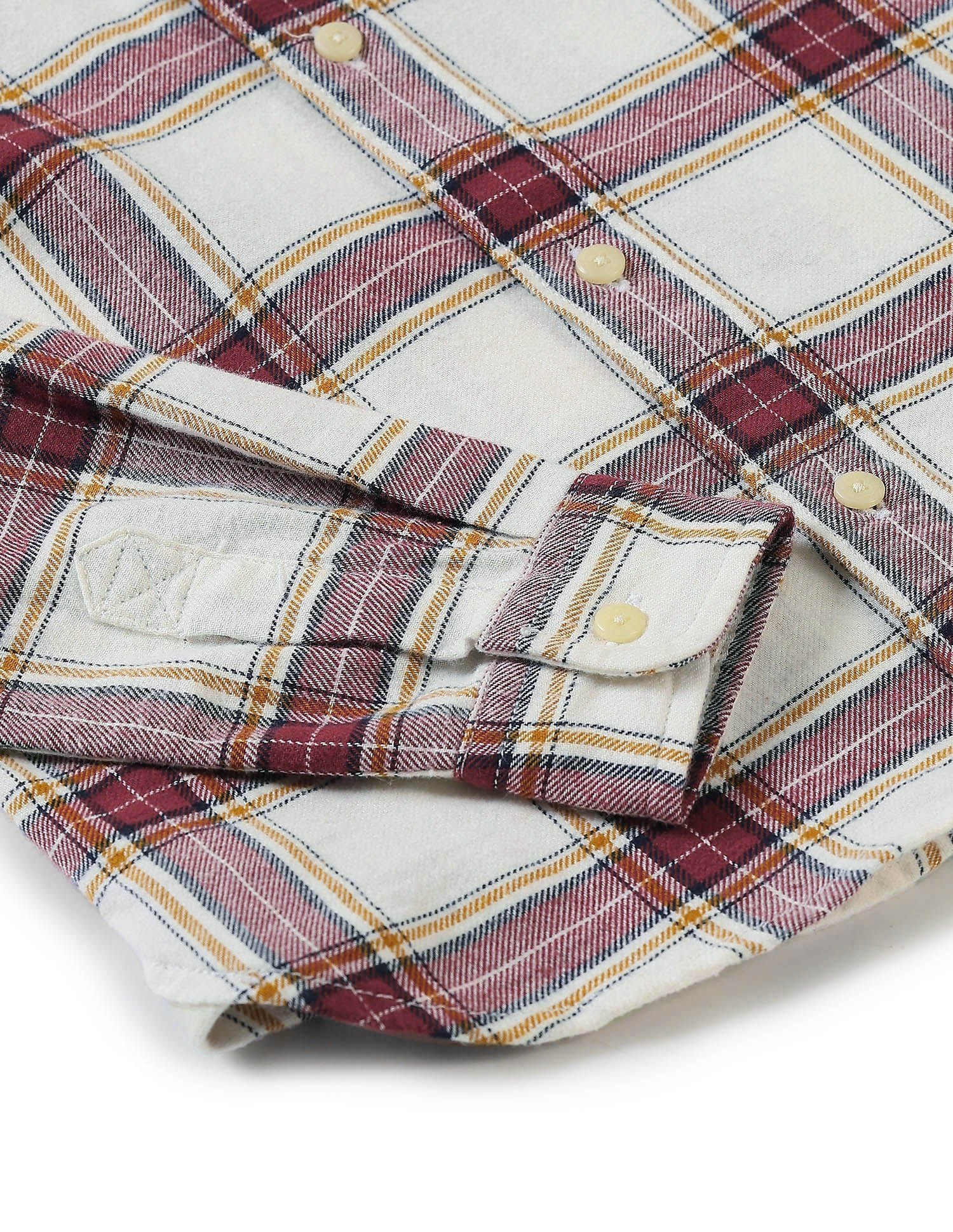 Twill Plaid Checked Hooded Shirt - Image 8