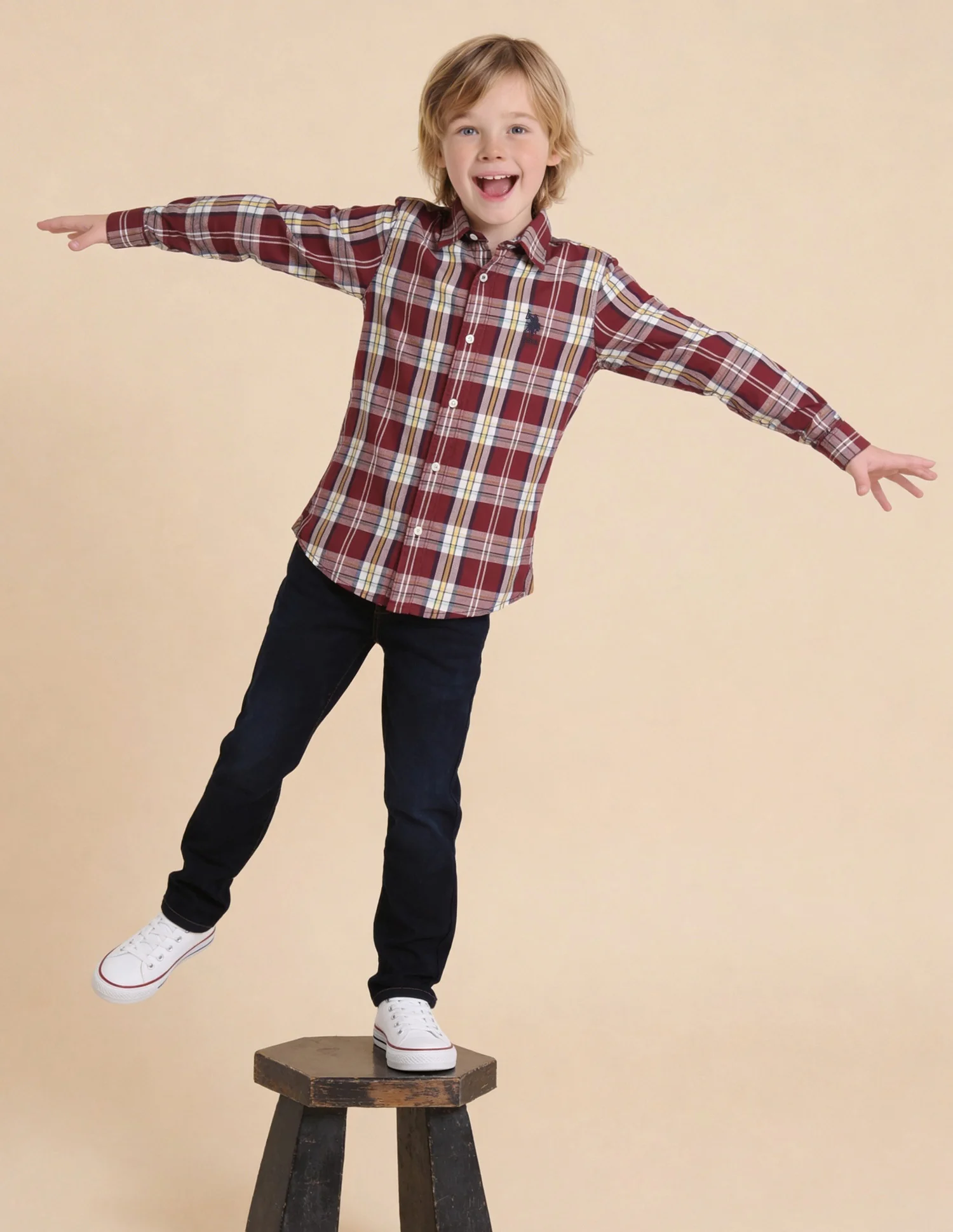 Twill Plaid Checked Shirt