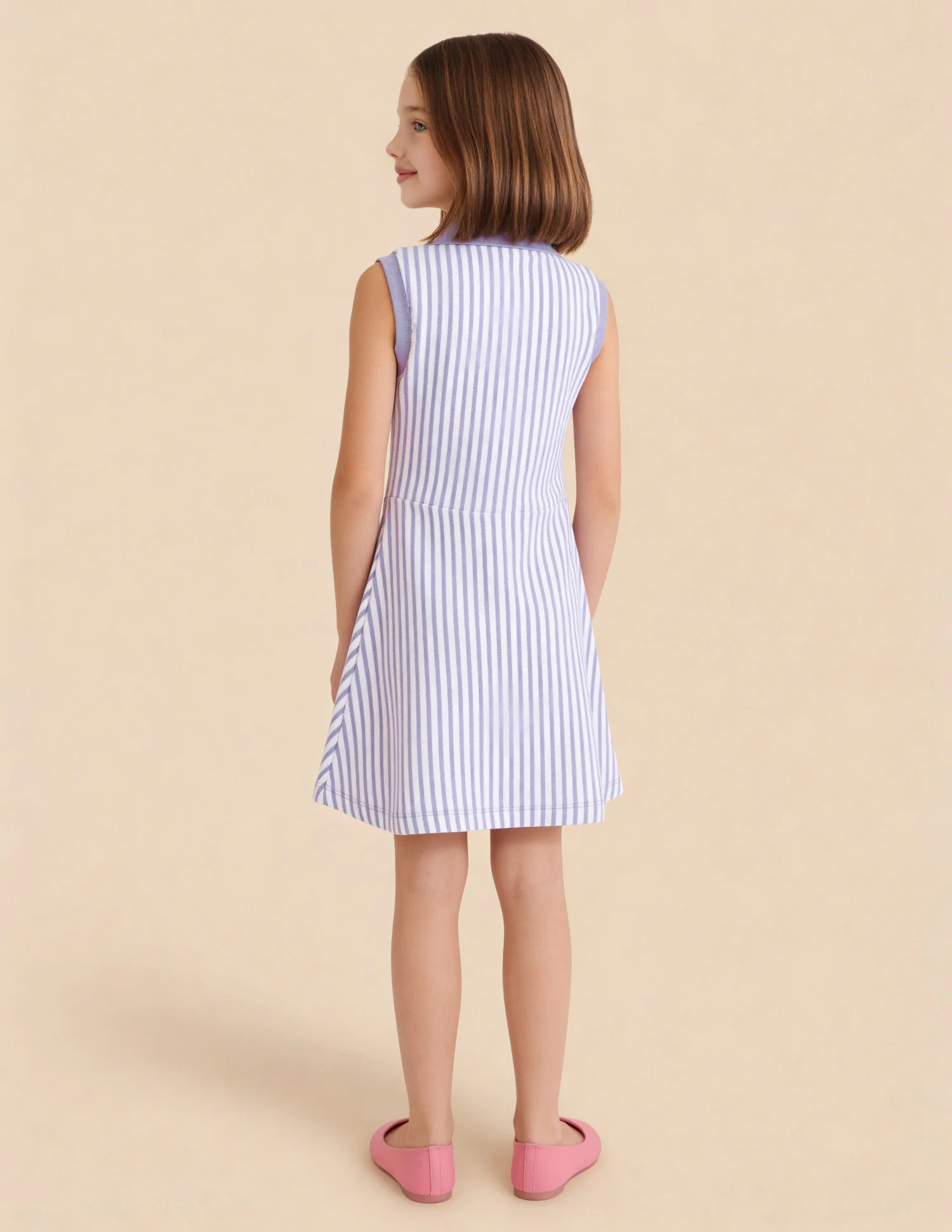Vertical Striped A-Line T-Shirt Dress - Image 4