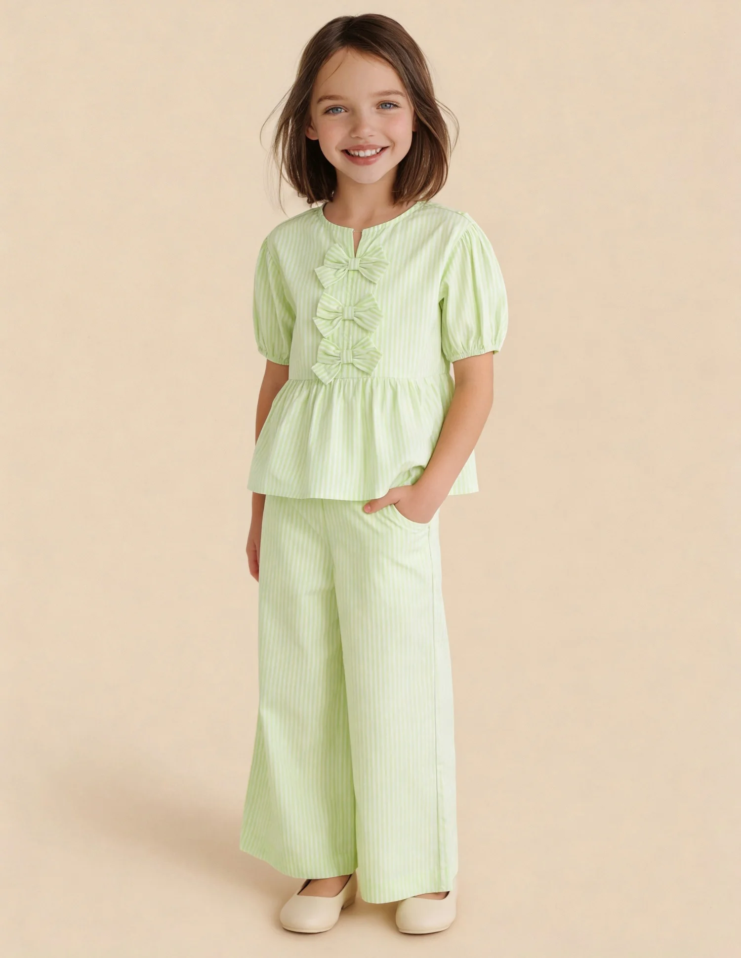 Vertical Striped Bow Top - Image 3