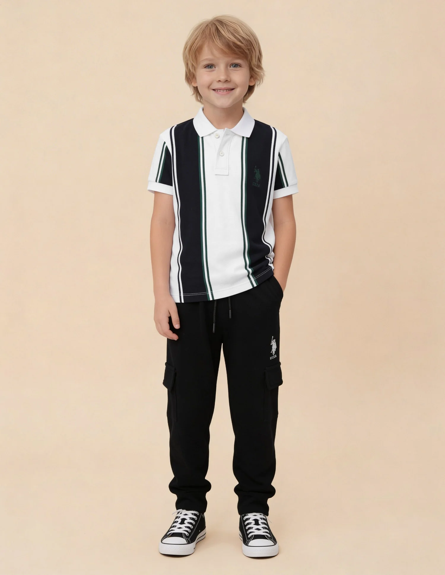Vertical Striped Colorblocked Regular Fit Polo Shirt - Image 3