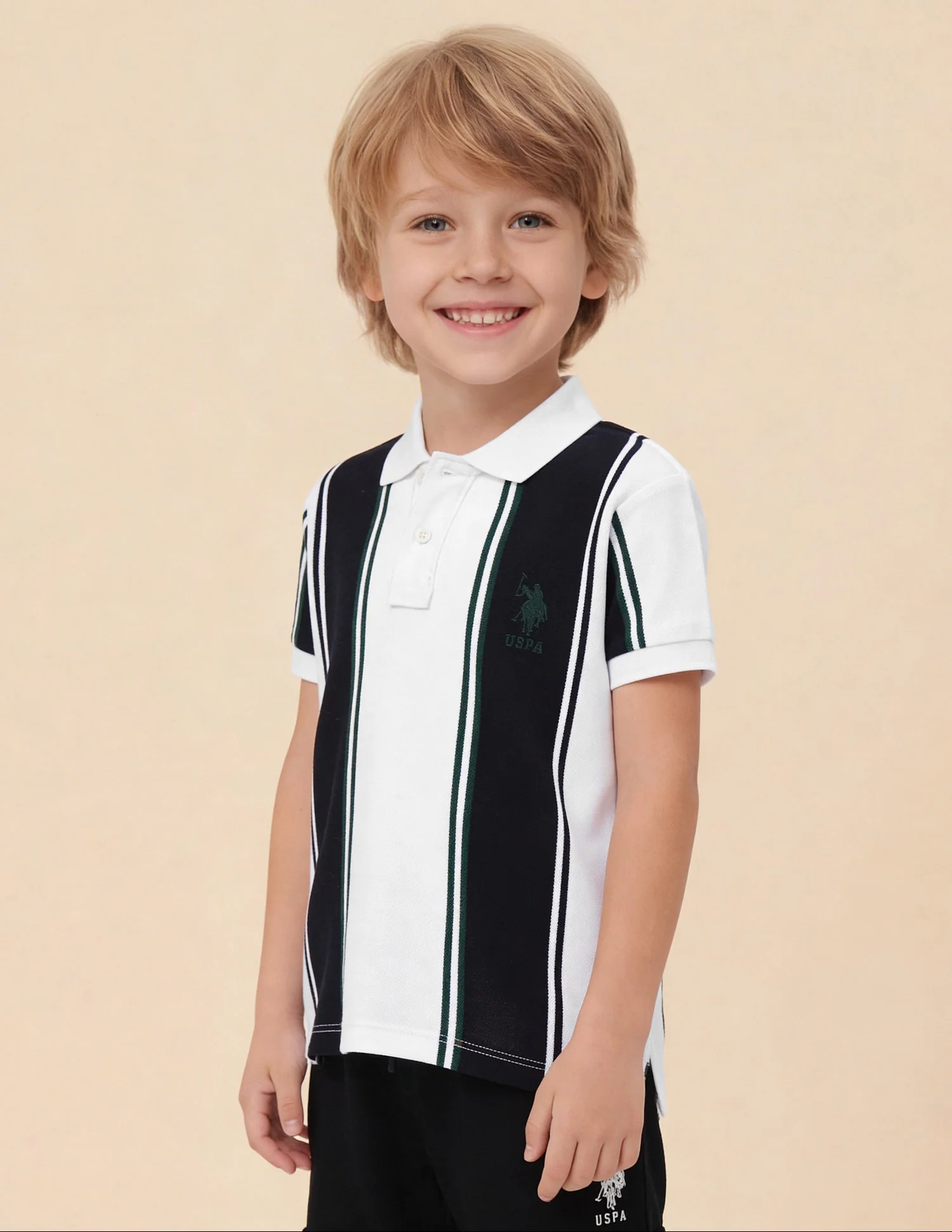 Vertical Striped Colorblocked Regular Fit Polo Shirt - Image 4