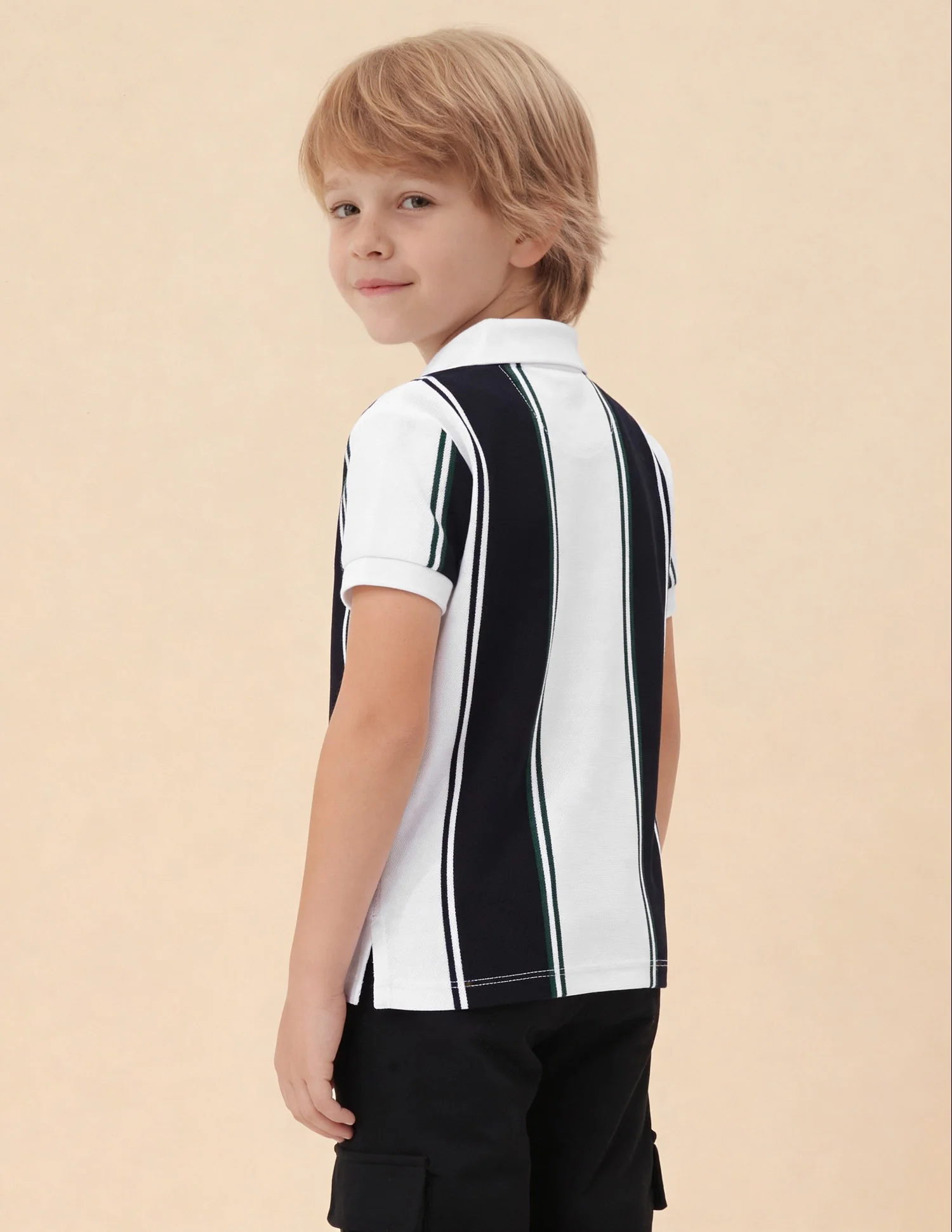 Vertical Striped Colorblocked Regular Fit Polo Shirt - Image 5