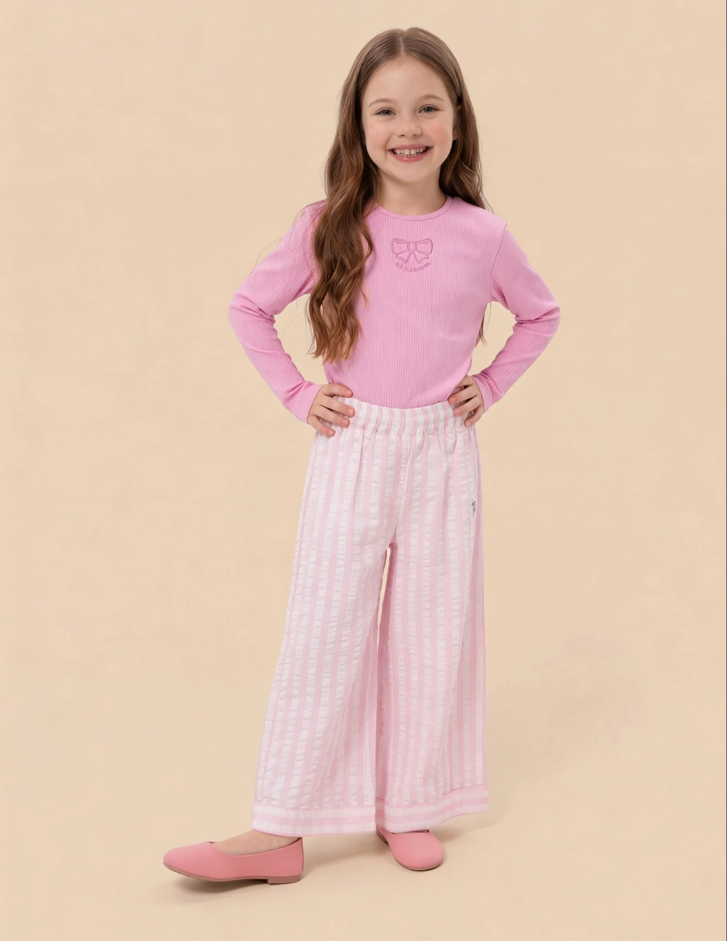 Vertical Striped Flared Fit Trousers - Image 3