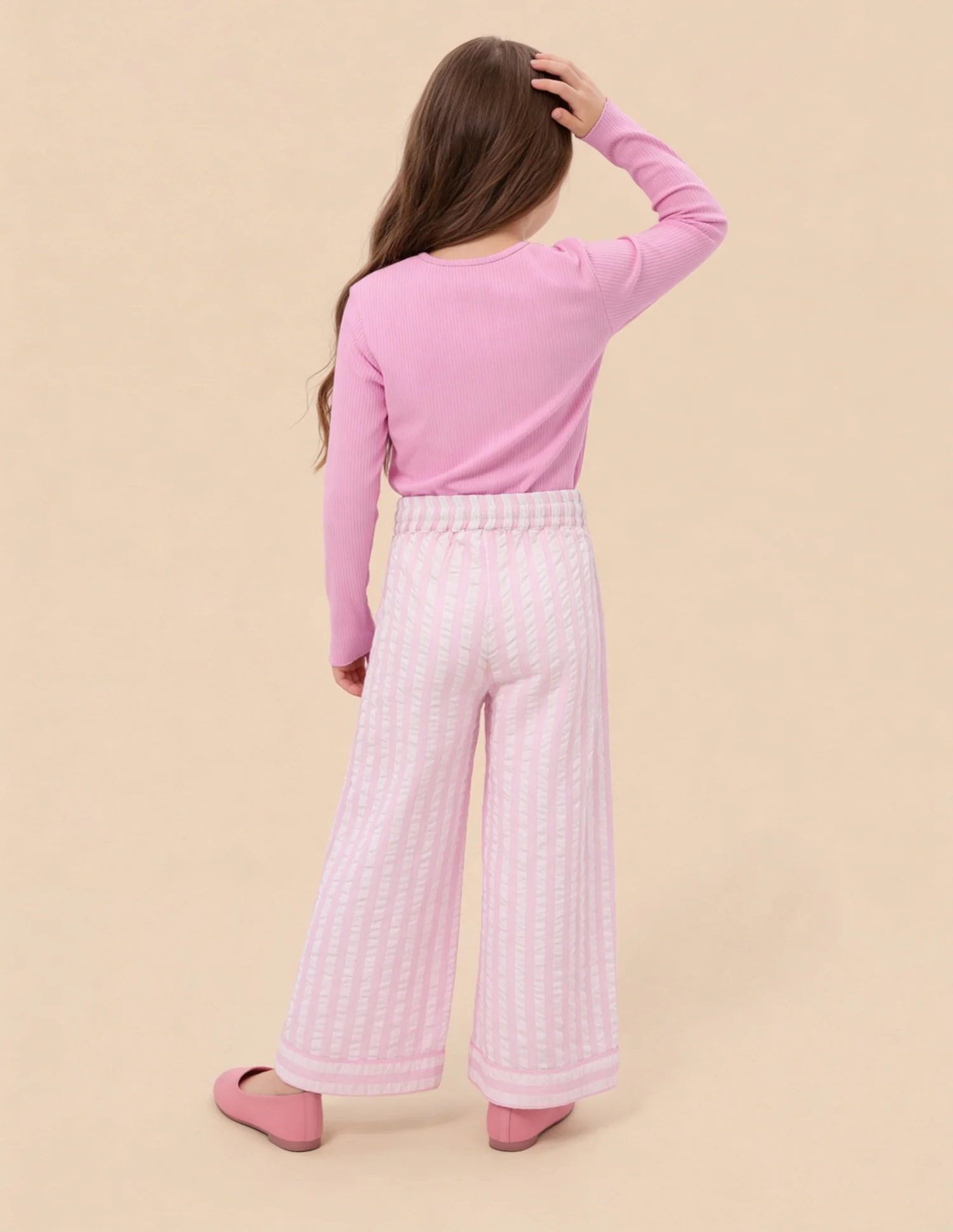 Vertical Striped Flared Fit Trousers - Image 4