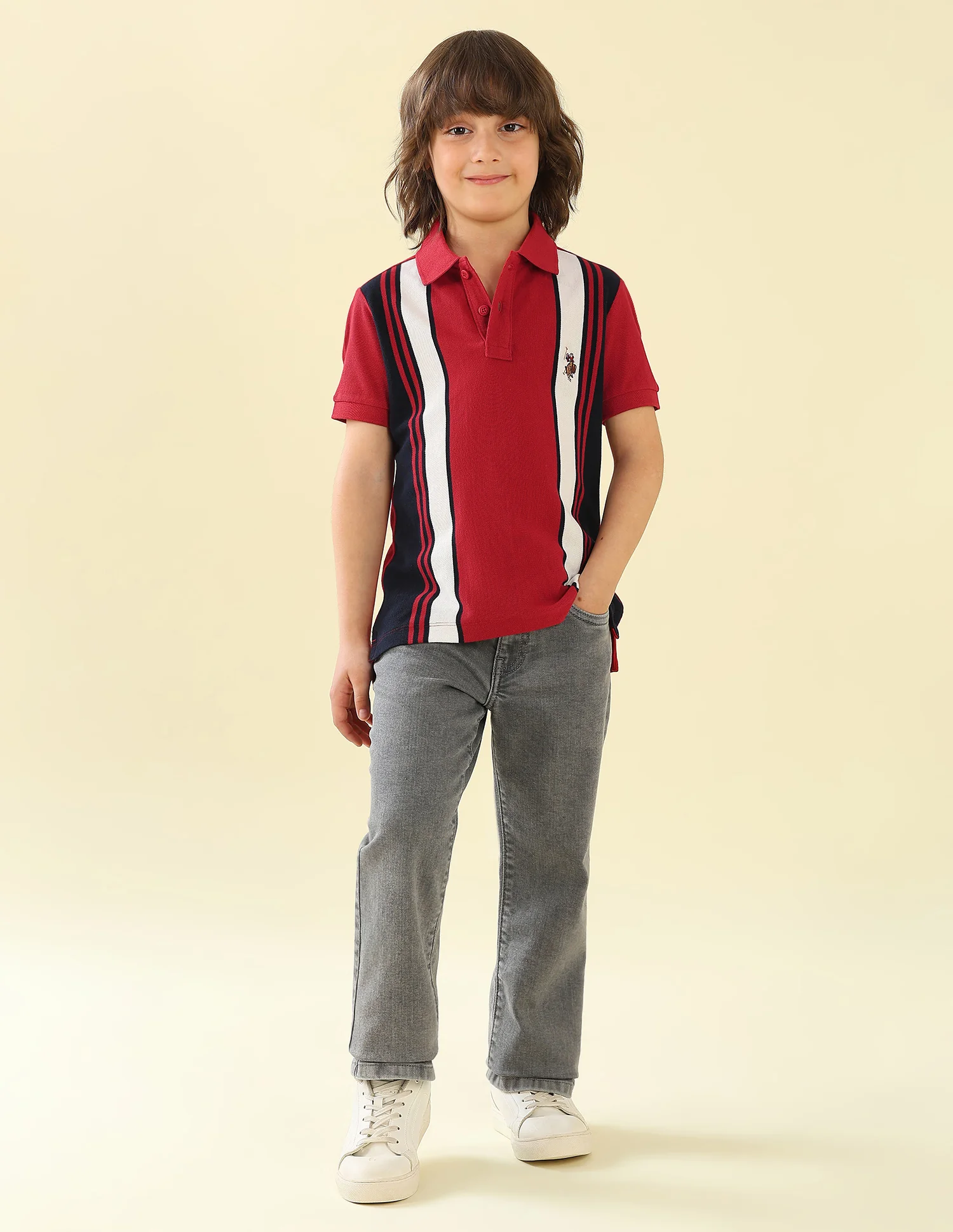 Vertical Striped Regular Fit Polo Shirt - Image 3