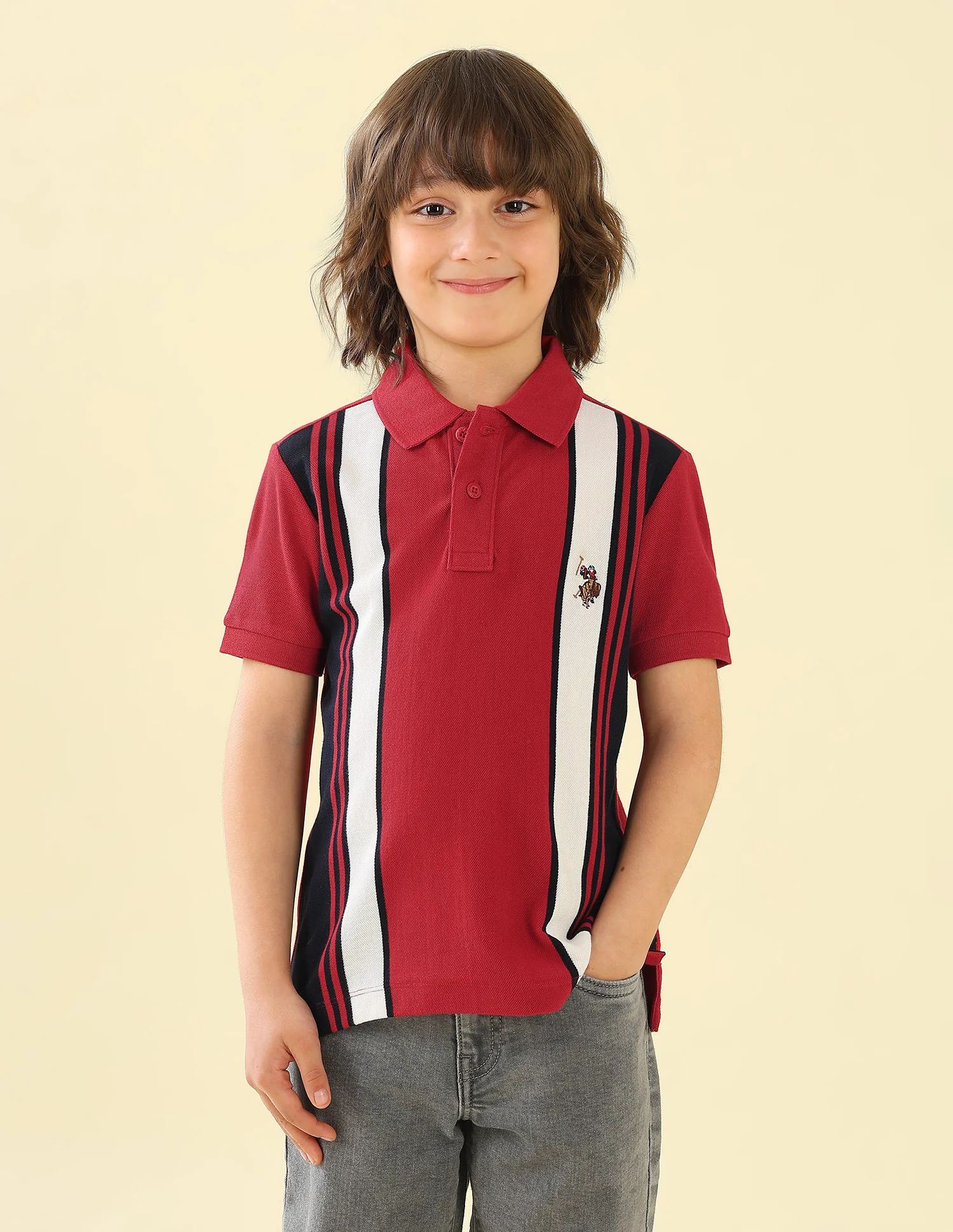 Vertical Striped Regular Fit Polo Shirt - Image 6