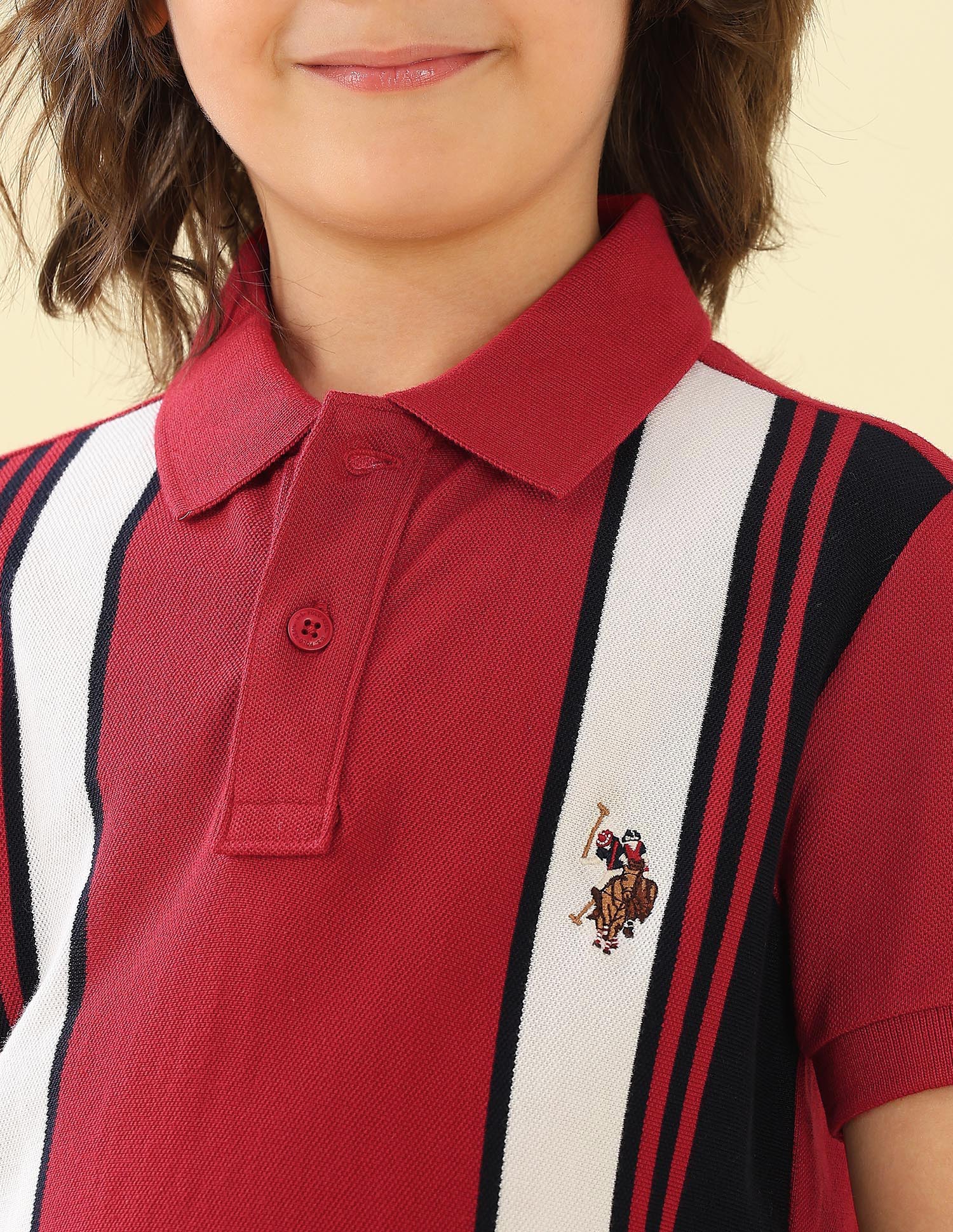 Vertical Striped Regular Fit Polo Shirt - Image 7