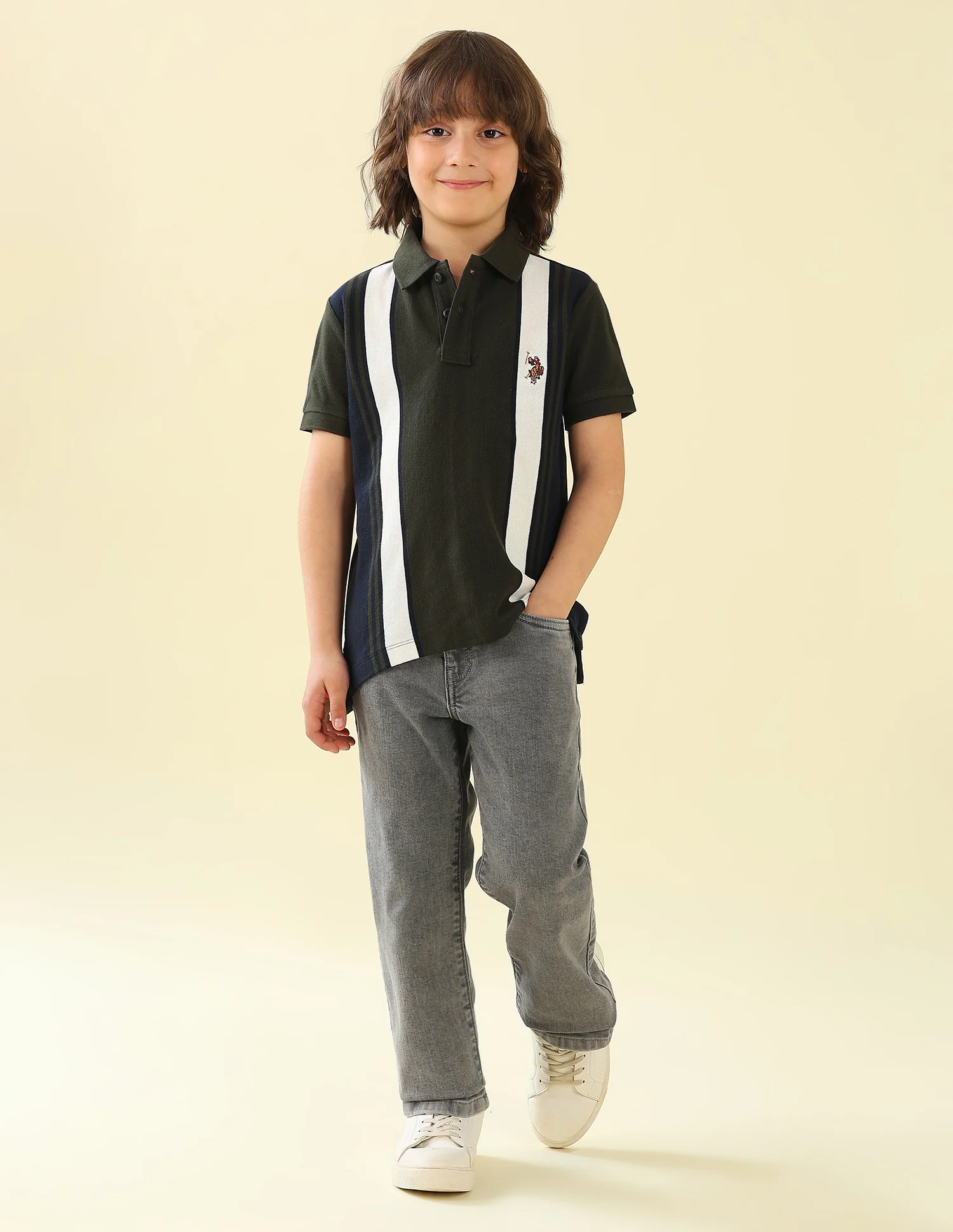 Vertical Striped Regular Fit Polo Shirt - Image 3