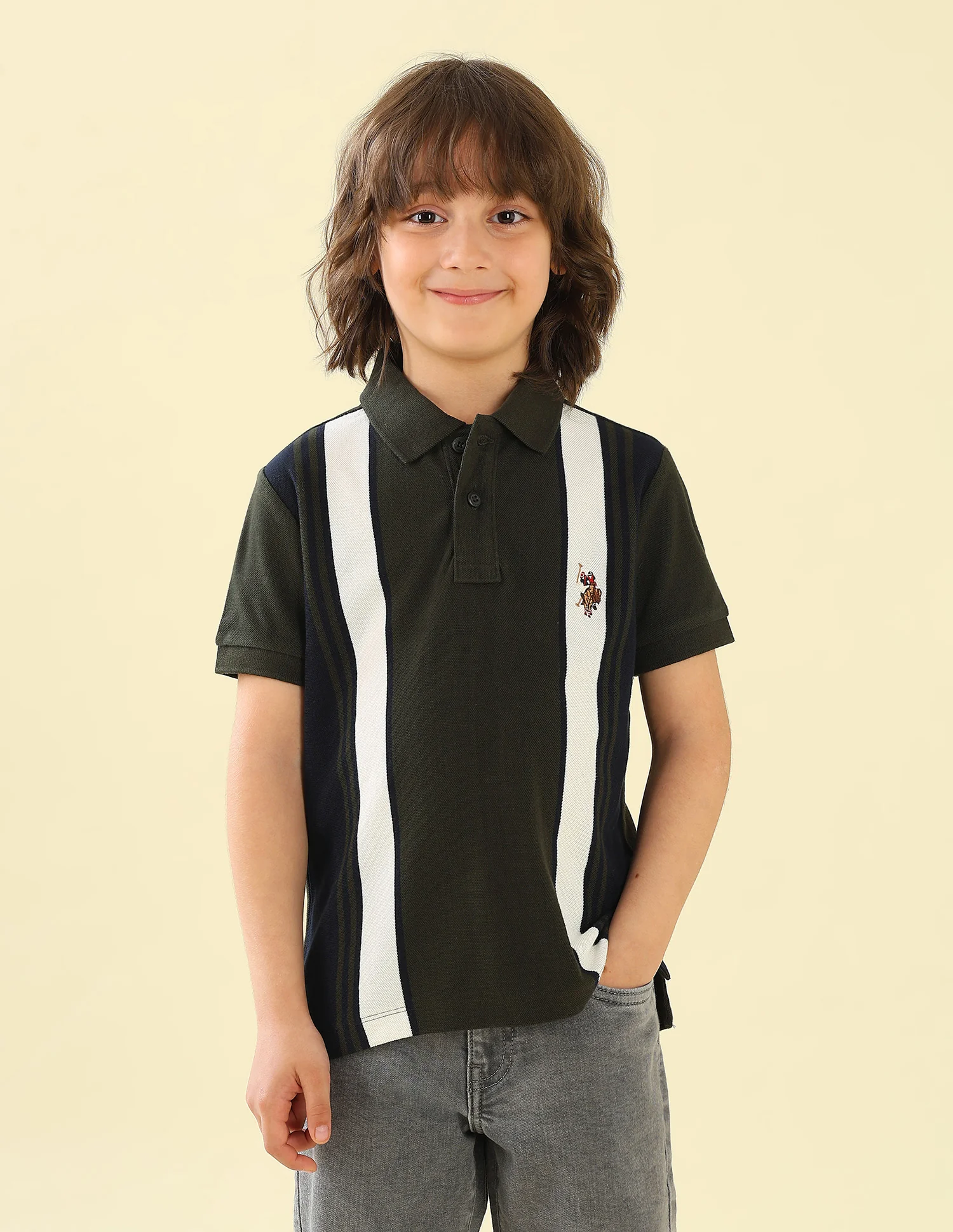 Vertical Striped Regular Fit Polo Shirt - Image 6