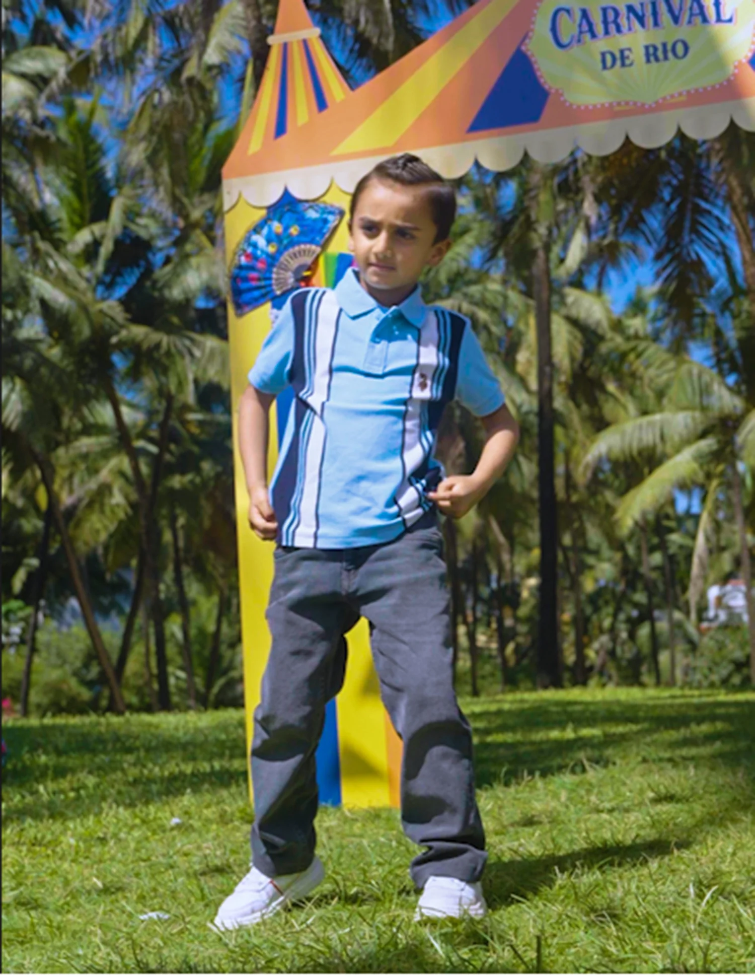 Vertical Striped Regular Fit Polo Shirt