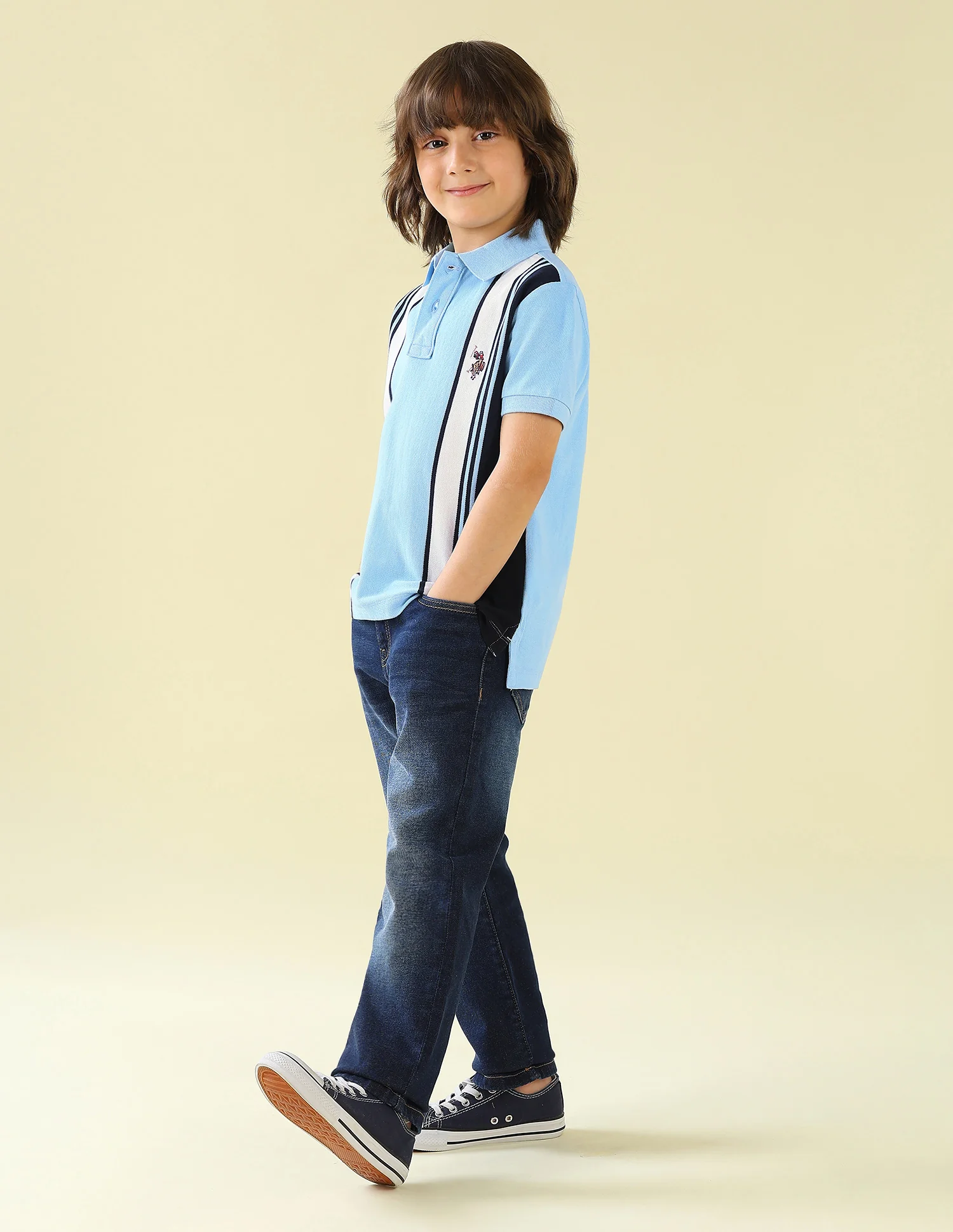 Vertical Striped Regular Fit Polo Shirt - Image 3