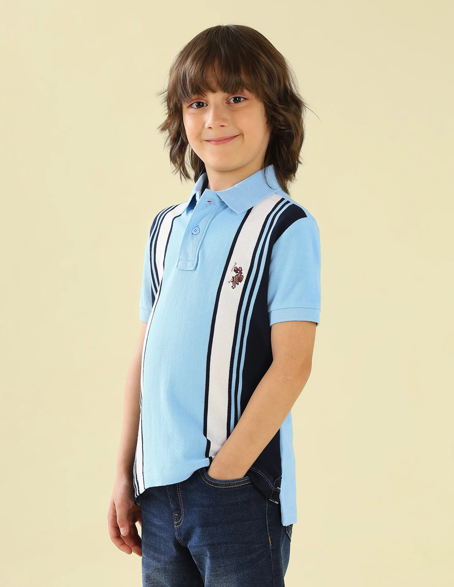 Vertical Striped Regular Fit Polo Shirt - Image 4