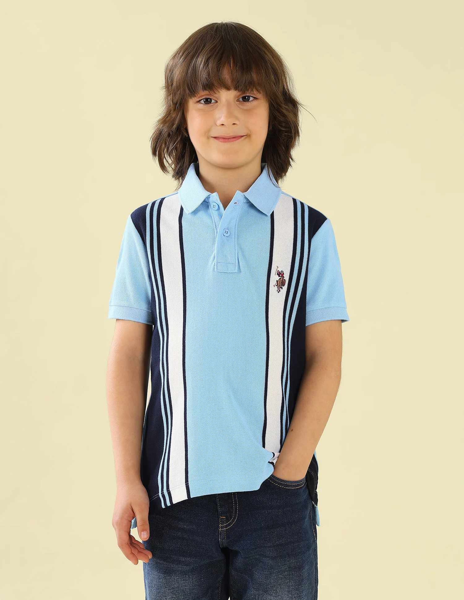 Vertical Striped Regular Fit Polo Shirt - Image 6