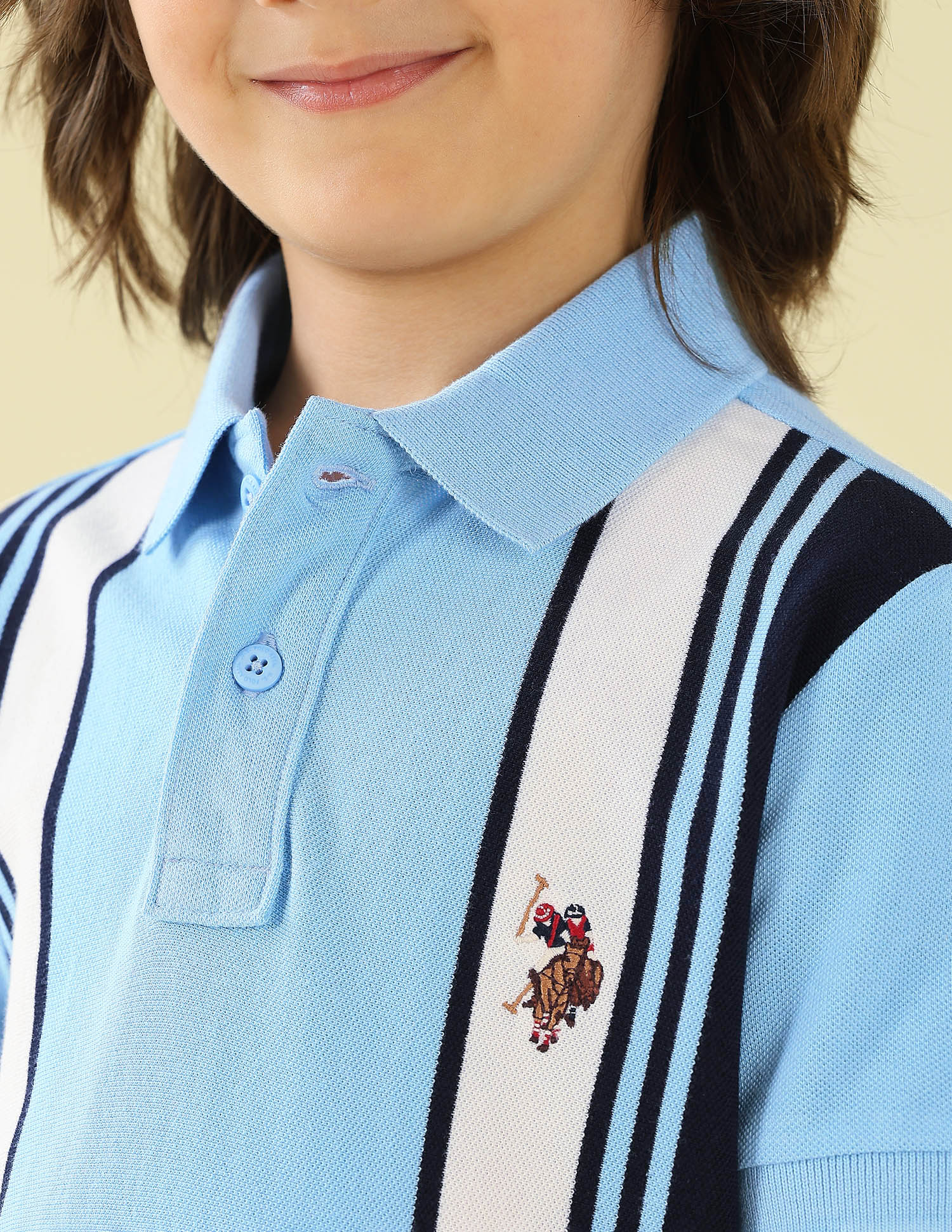 Vertical Striped Regular Fit Polo Shirt - Image 7