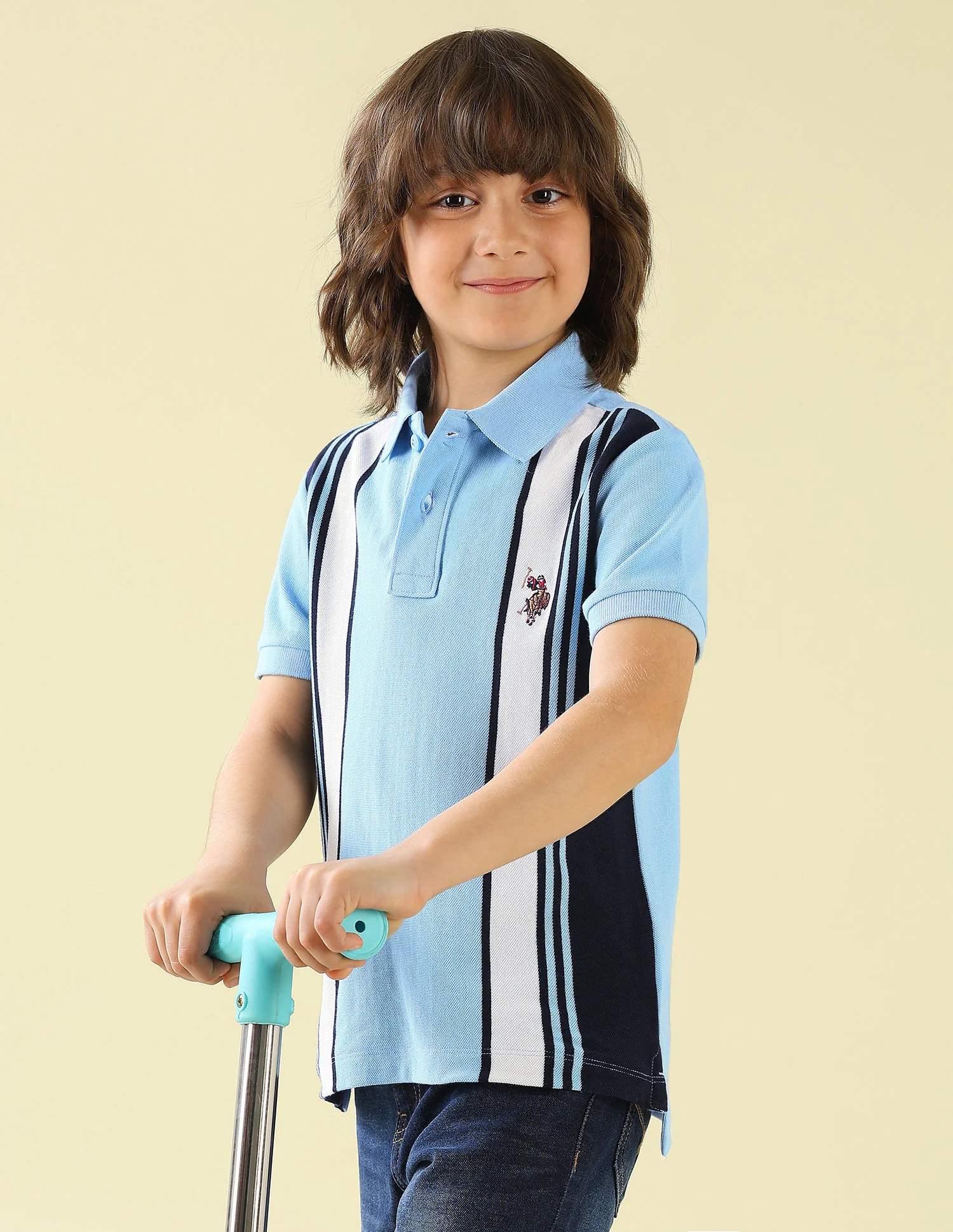 Vertical Striped Regular Fit Polo Shirt - Image 8