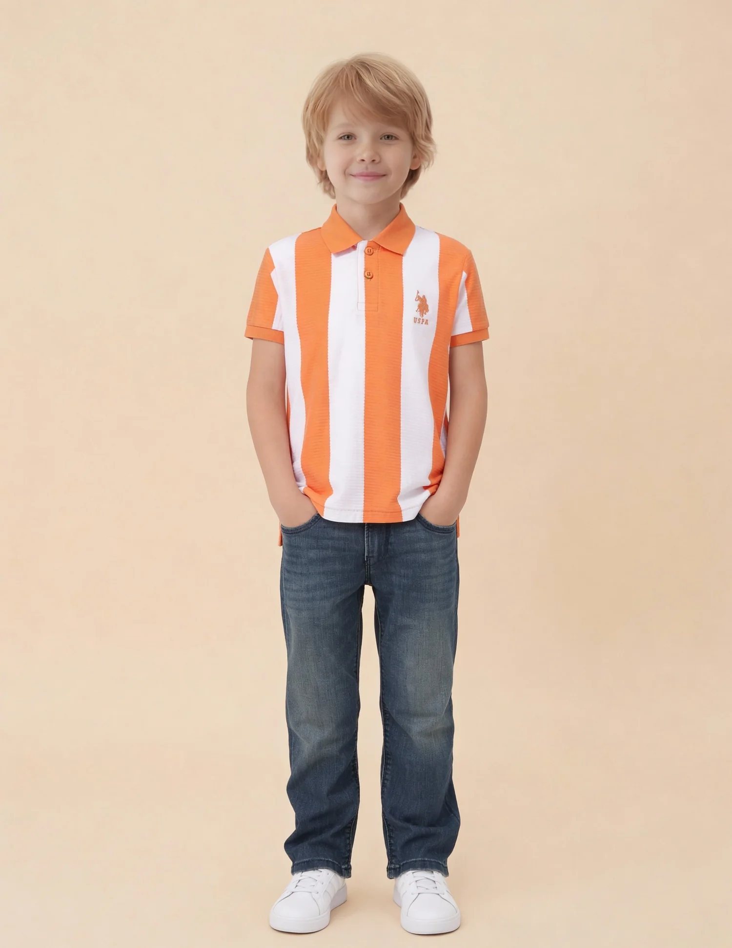 Vertical Striped Regular Fit Polo Shirt - Image 4