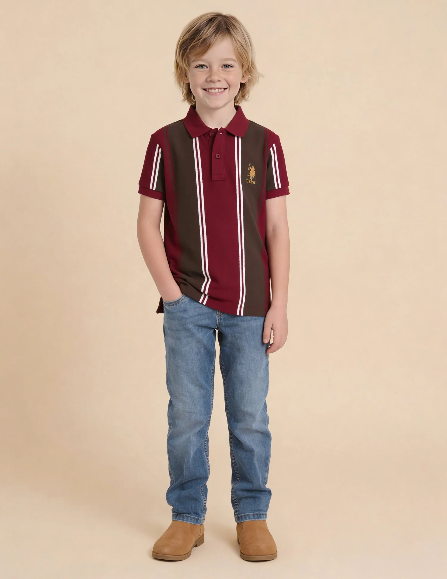 Vertical Striped Regular Fit Polo Shirt - Image 3