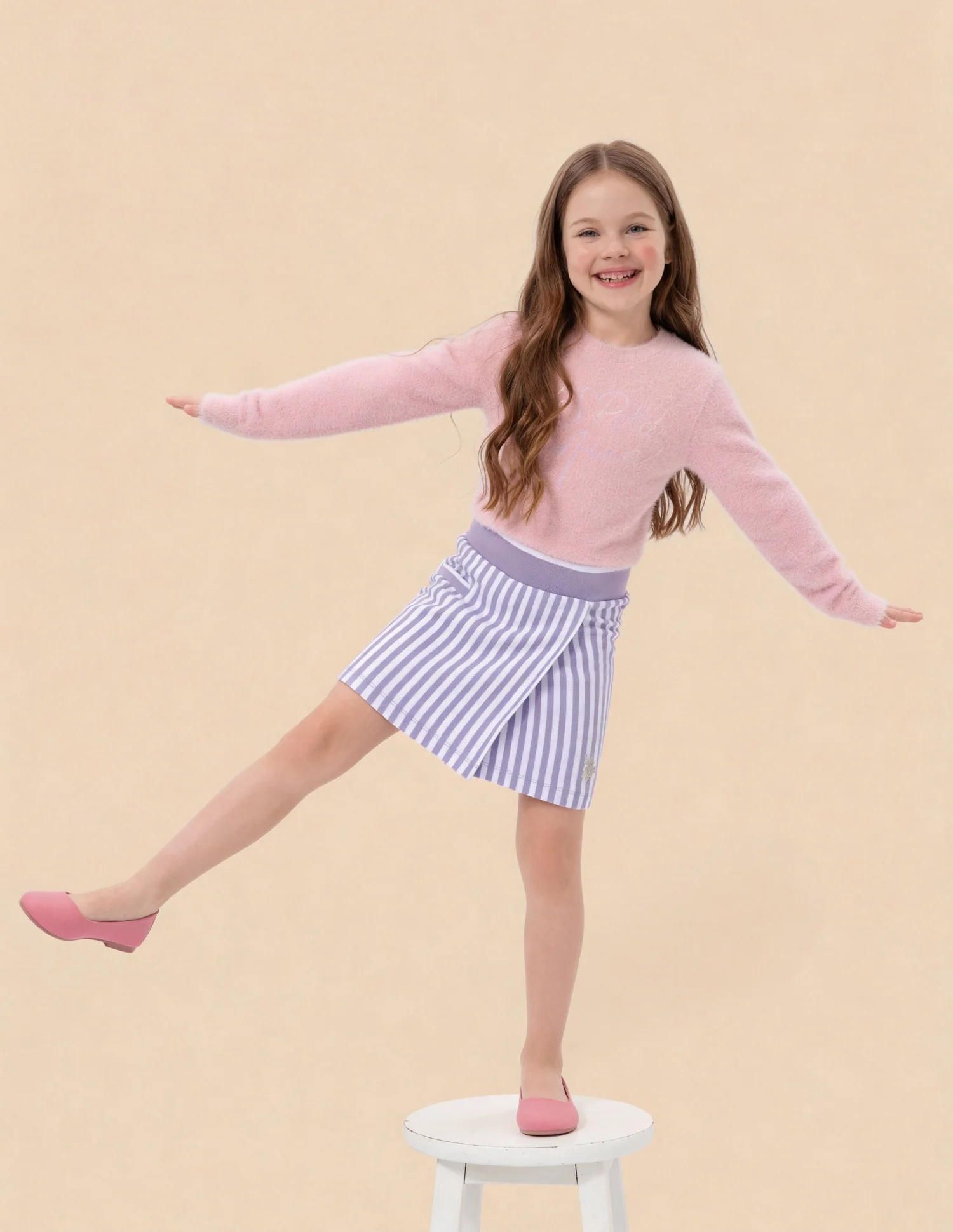 Vertical Striped Regular Fit Skort