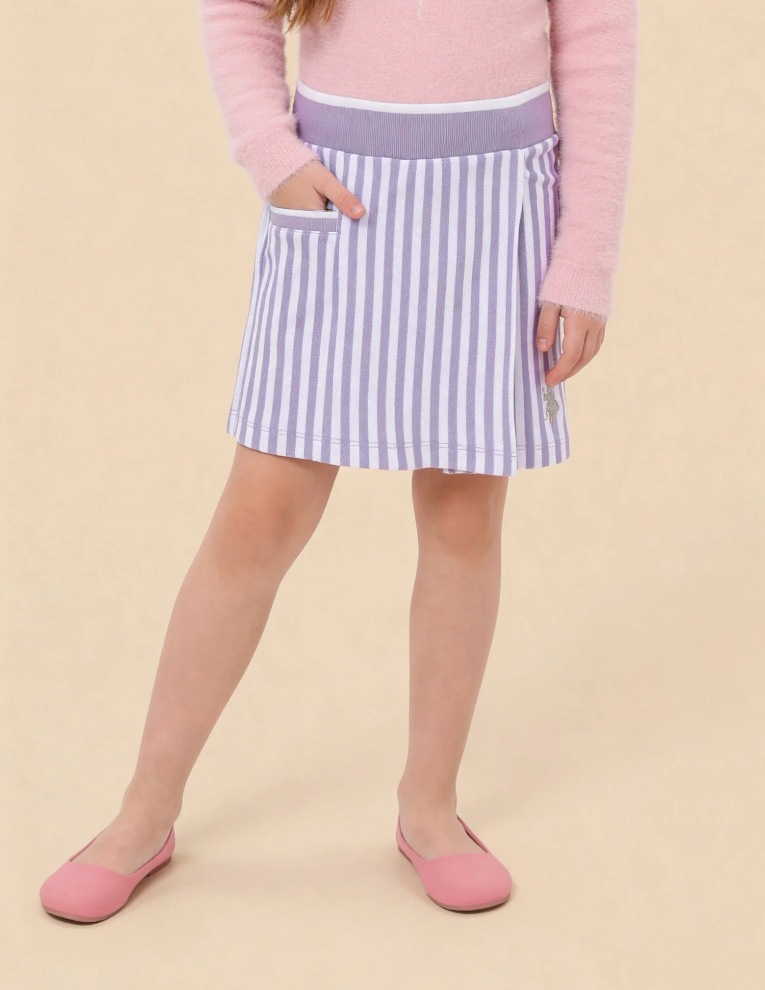Vertical Striped Regular Fit Skort - Image 3