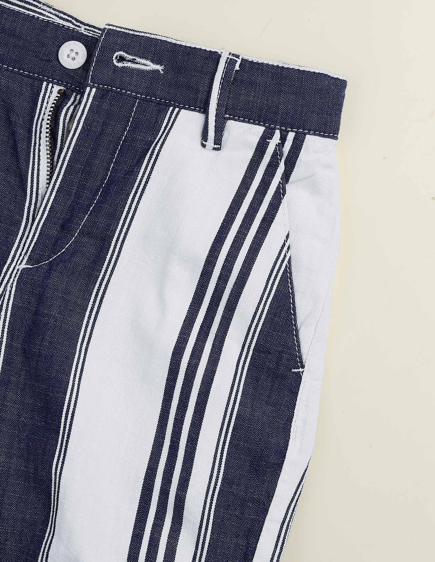 Vertical Striped Relaxed Fit Shorts - Image 2