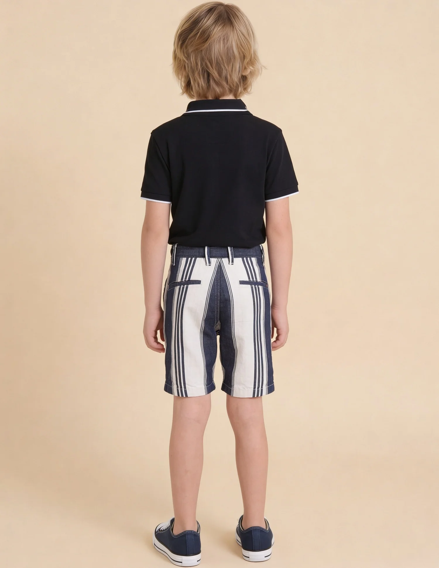Vertical Striped Relaxed Fit Shorts - Image 4