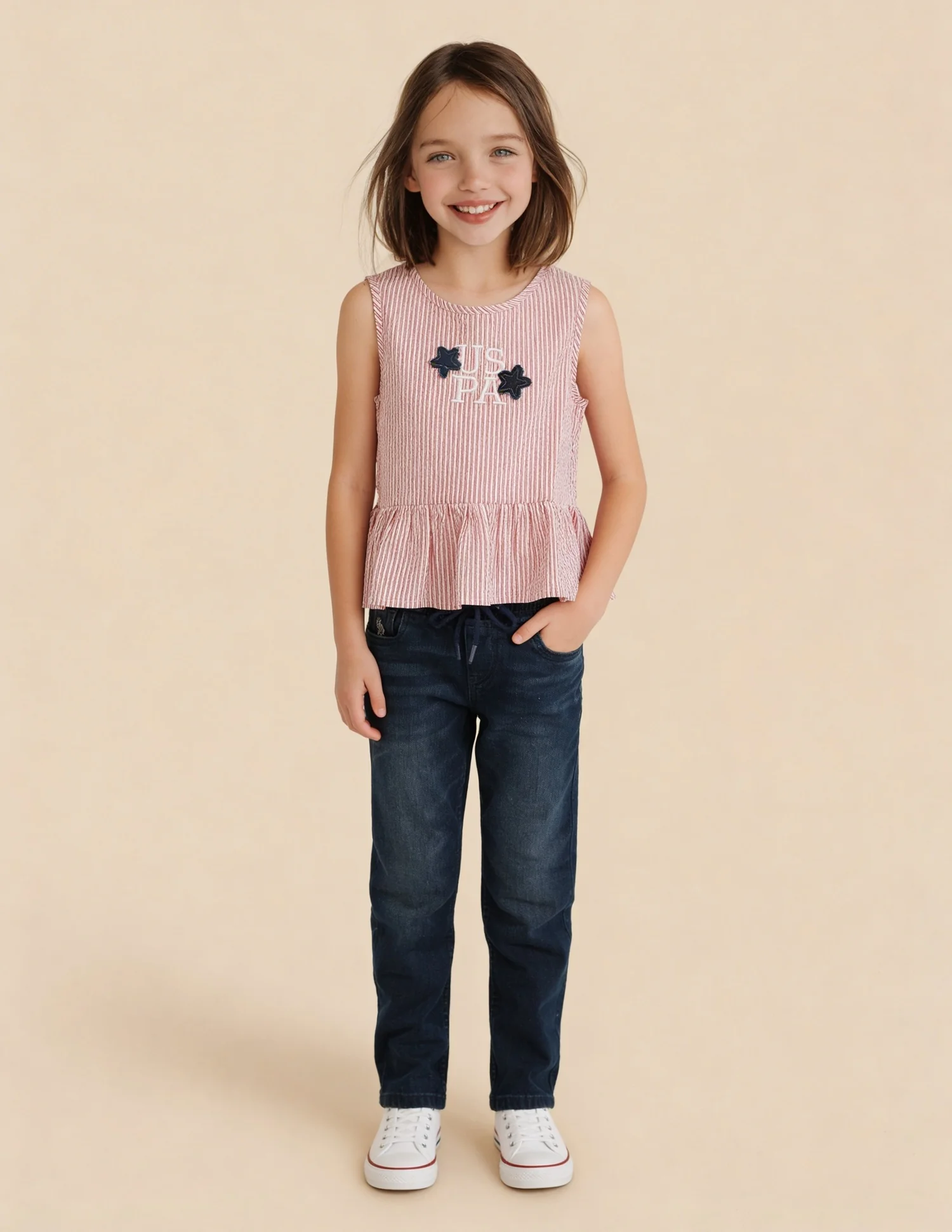 Vertical Striped Star Applique Top - Image 3