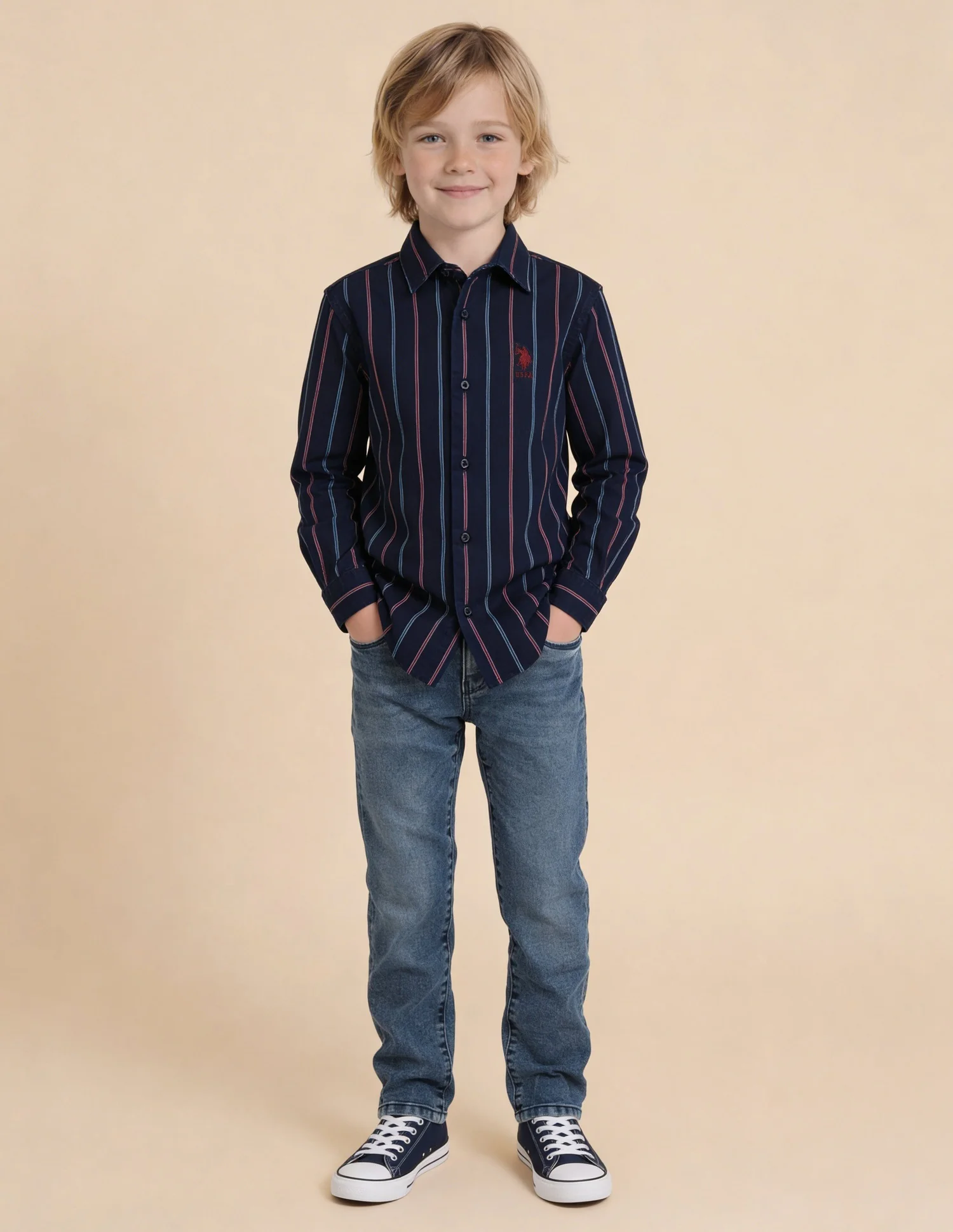 Vertical Striped Twill Shirt - Image 3