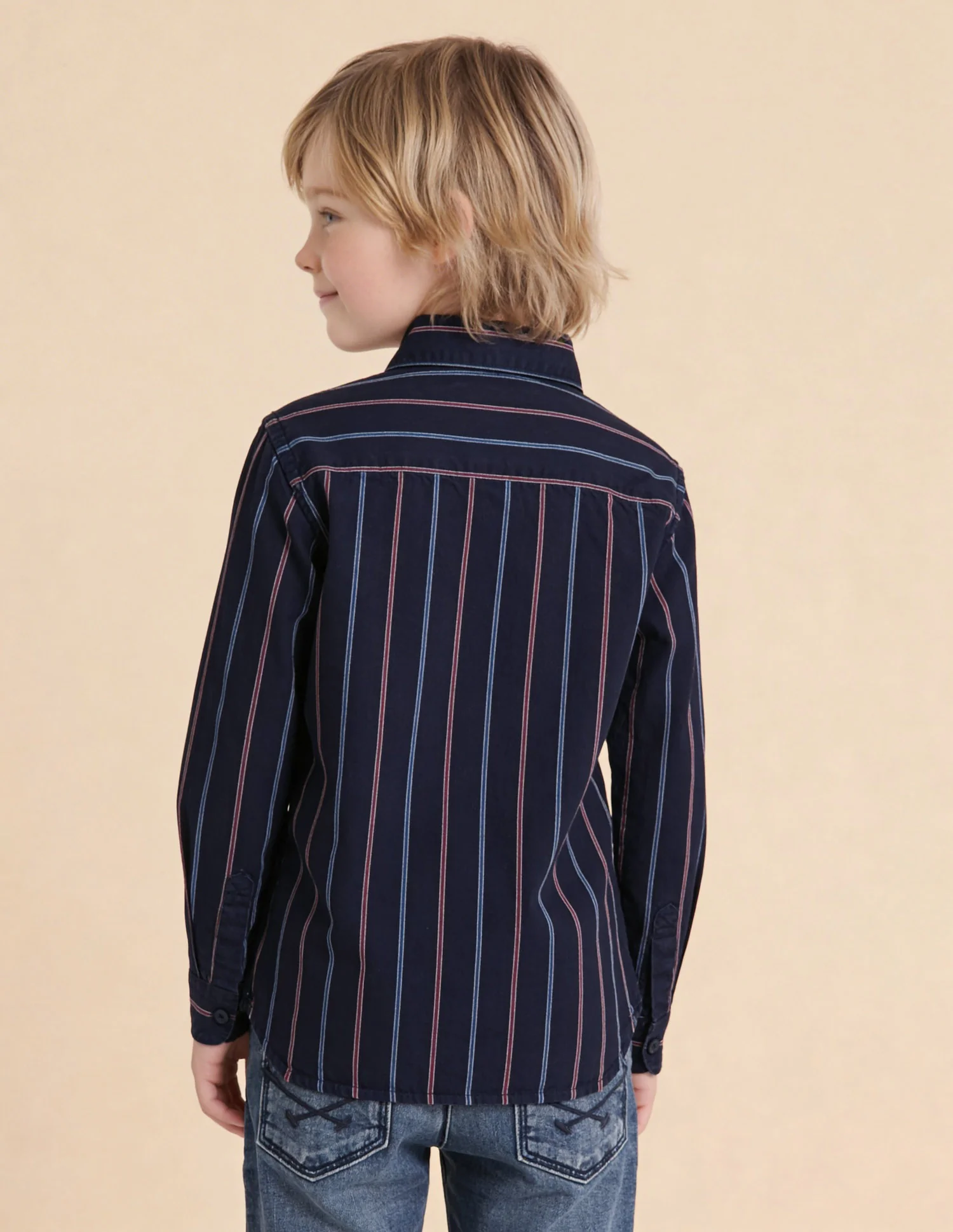 Vertical Striped Twill Shirt - Image 5