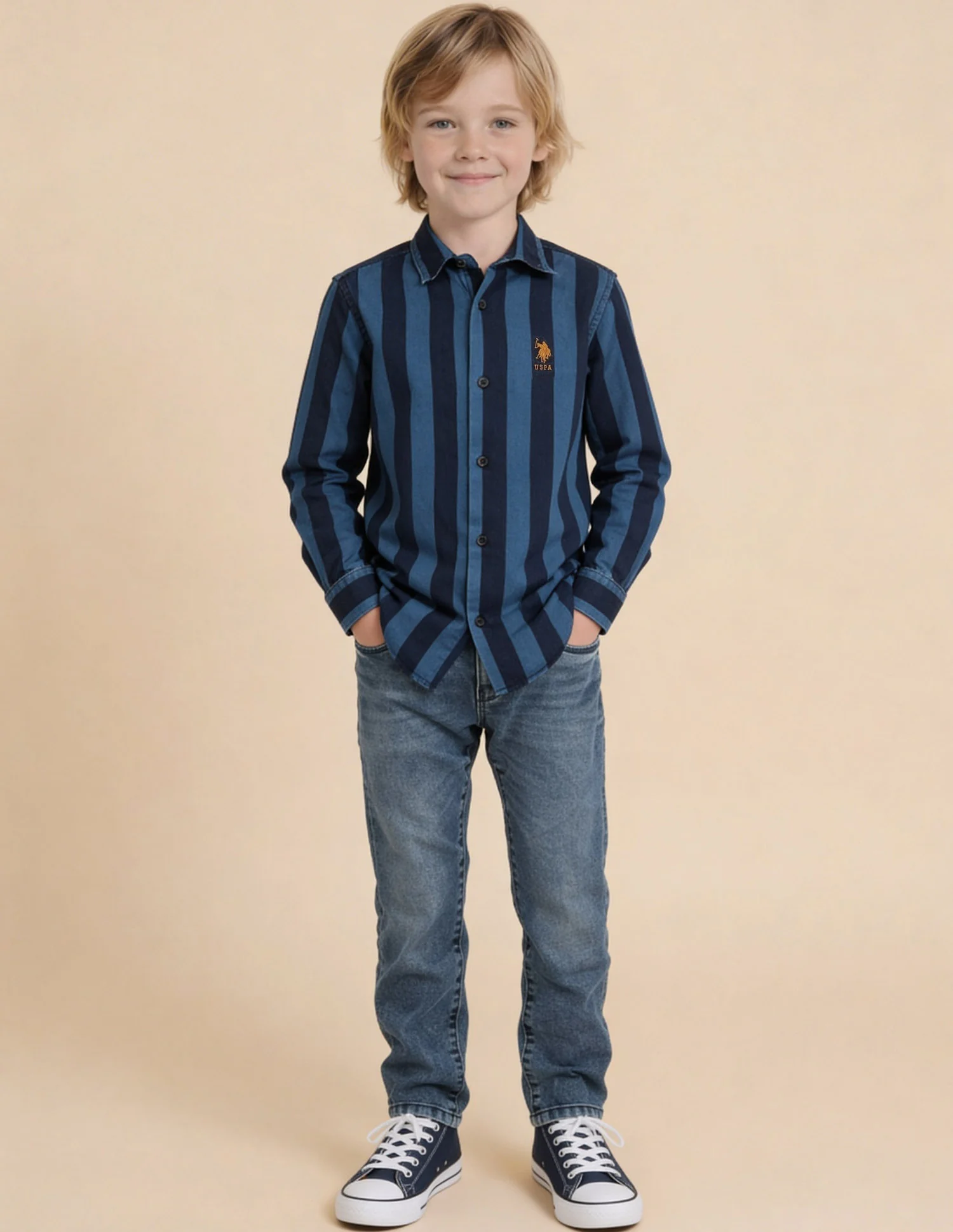 Vertical Striped Twill Weave Shirt - Image 3