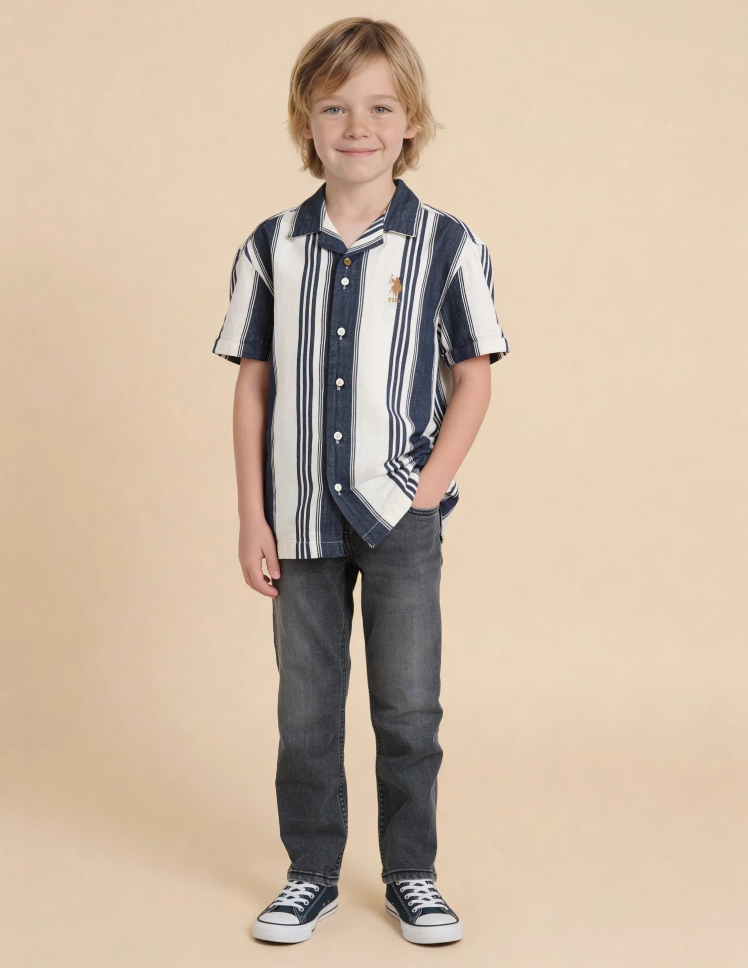 Vertical Striped Twill Weave Shirt - Image 3