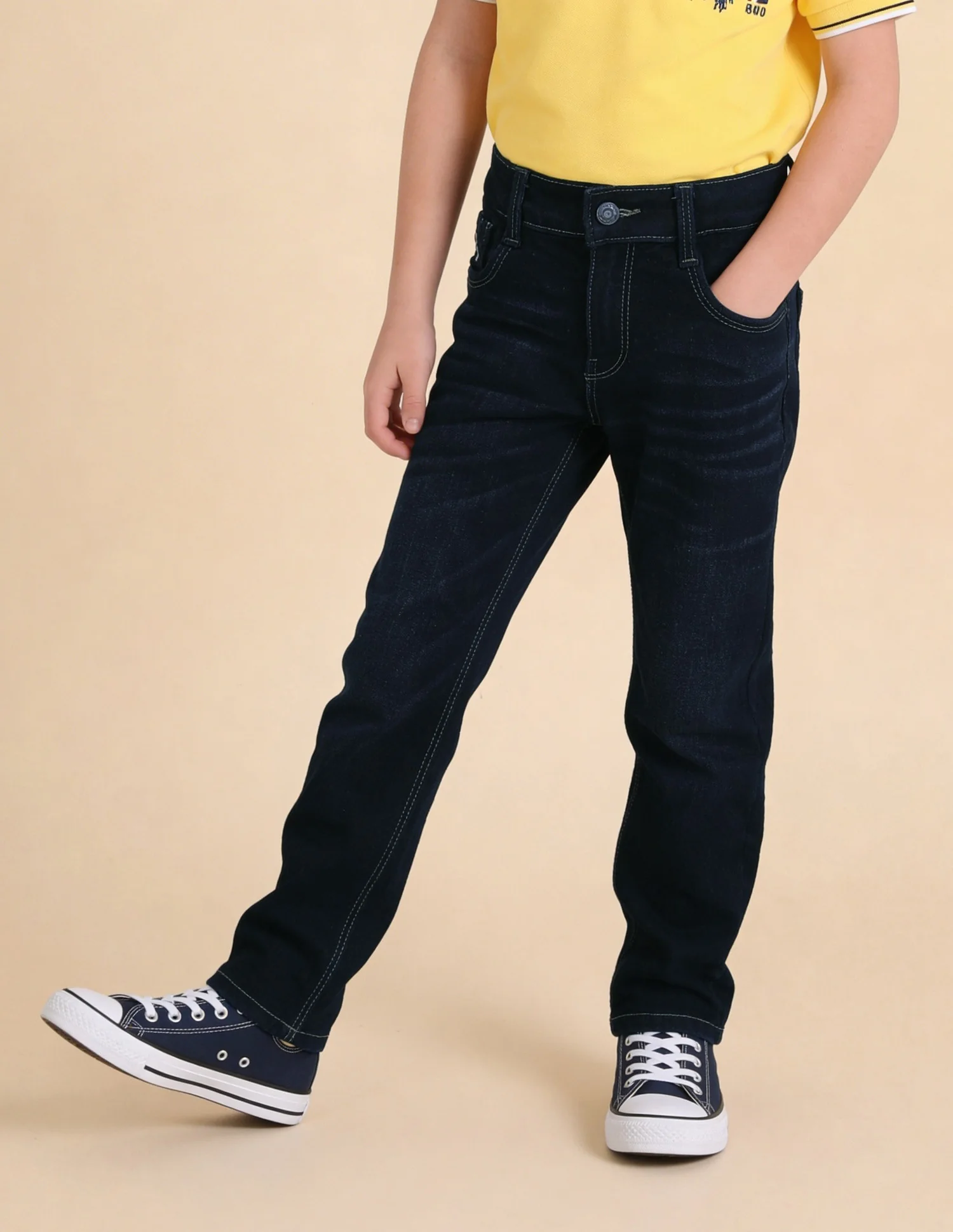 Whiskered Relaxed Fit Jeans - Image 3