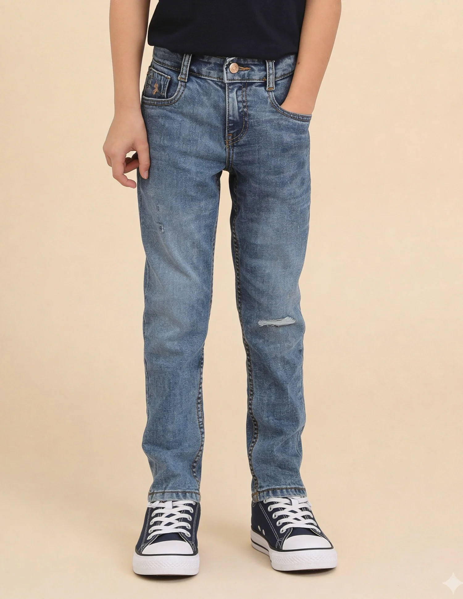 Whiskered Slim Fit Jeans - Image 3