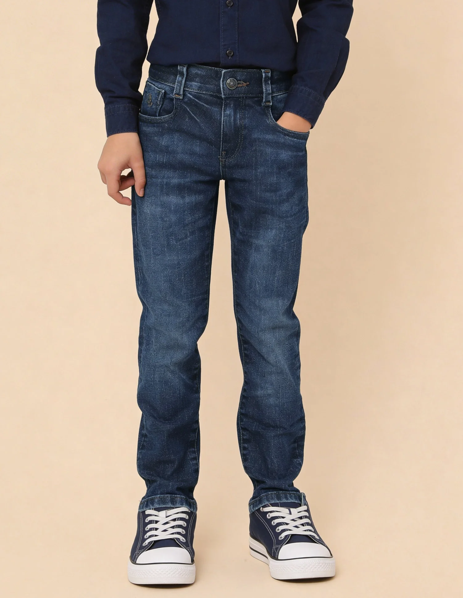 Whiskered Slim Fit Jeans - Image 3