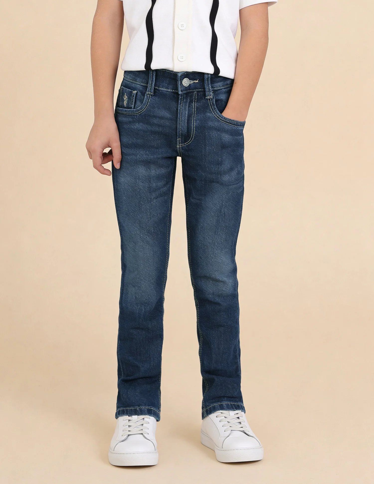Whiskered Slim Fit Jeans - Image 3