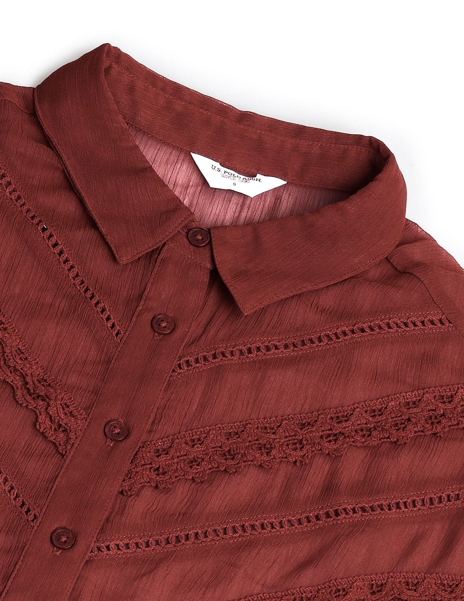 Lace Detail Chiffon Shirt - Image 2