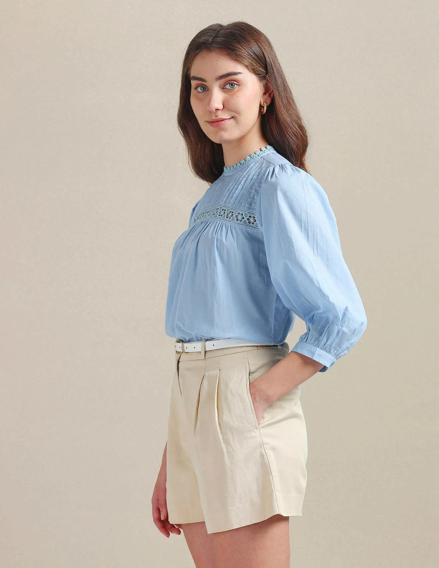 Lace Detail Cotton Top - Image 4