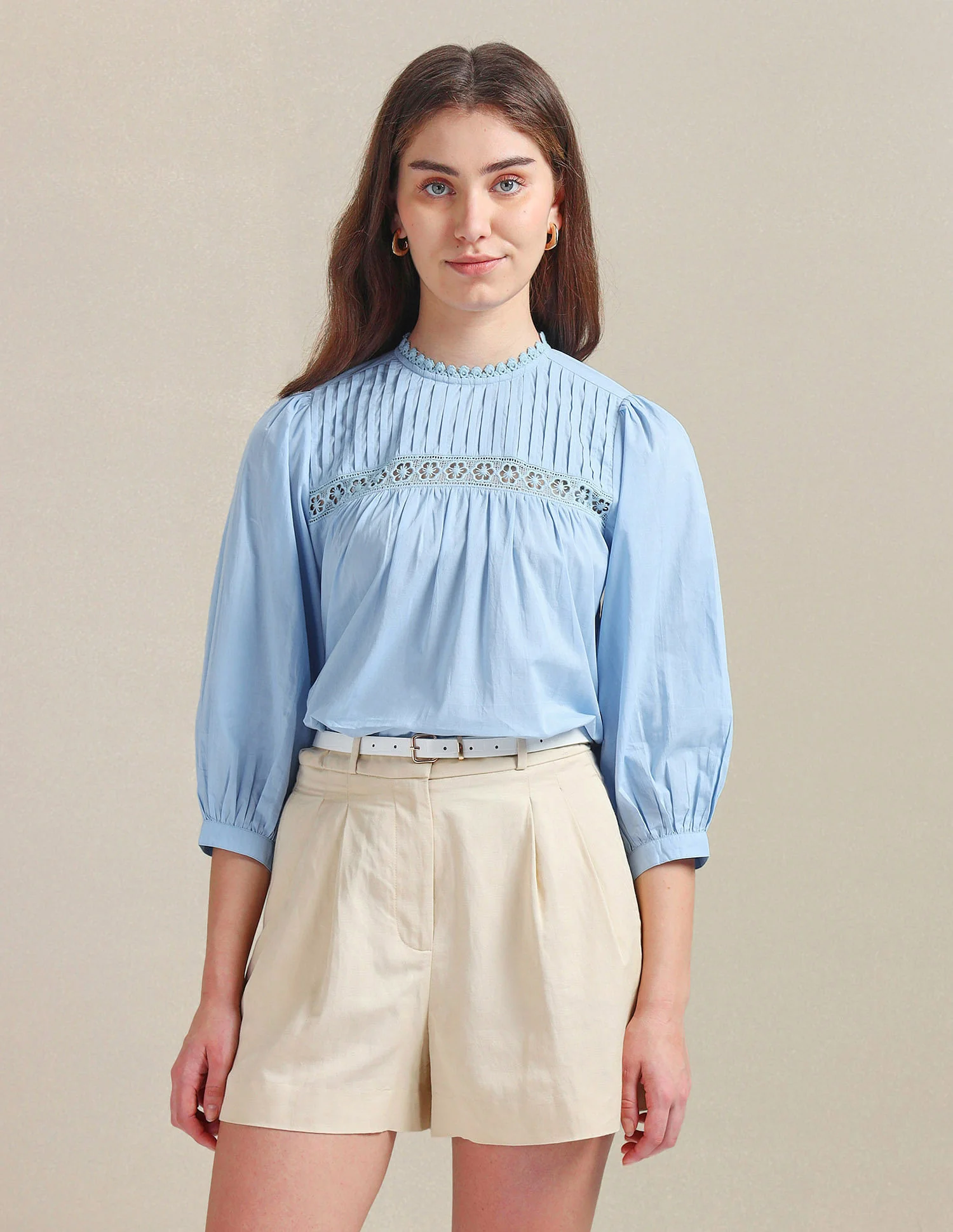 Lace Detail Cotton Top - Image 6