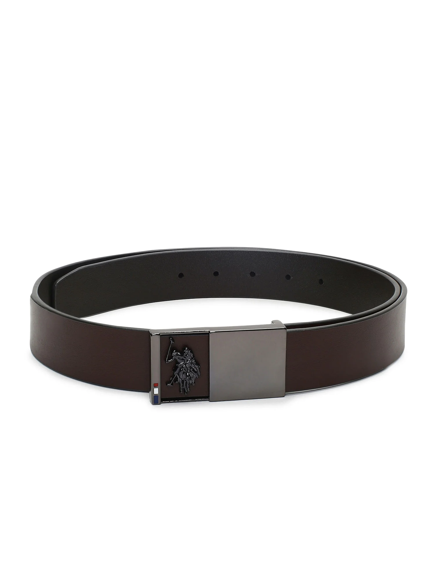Leather Metallic Buckle Belt - Image 2