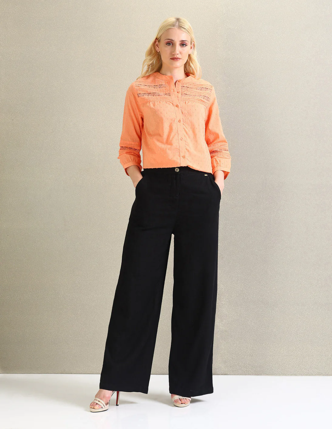 Linen Wide Leg Trousers - Image 3