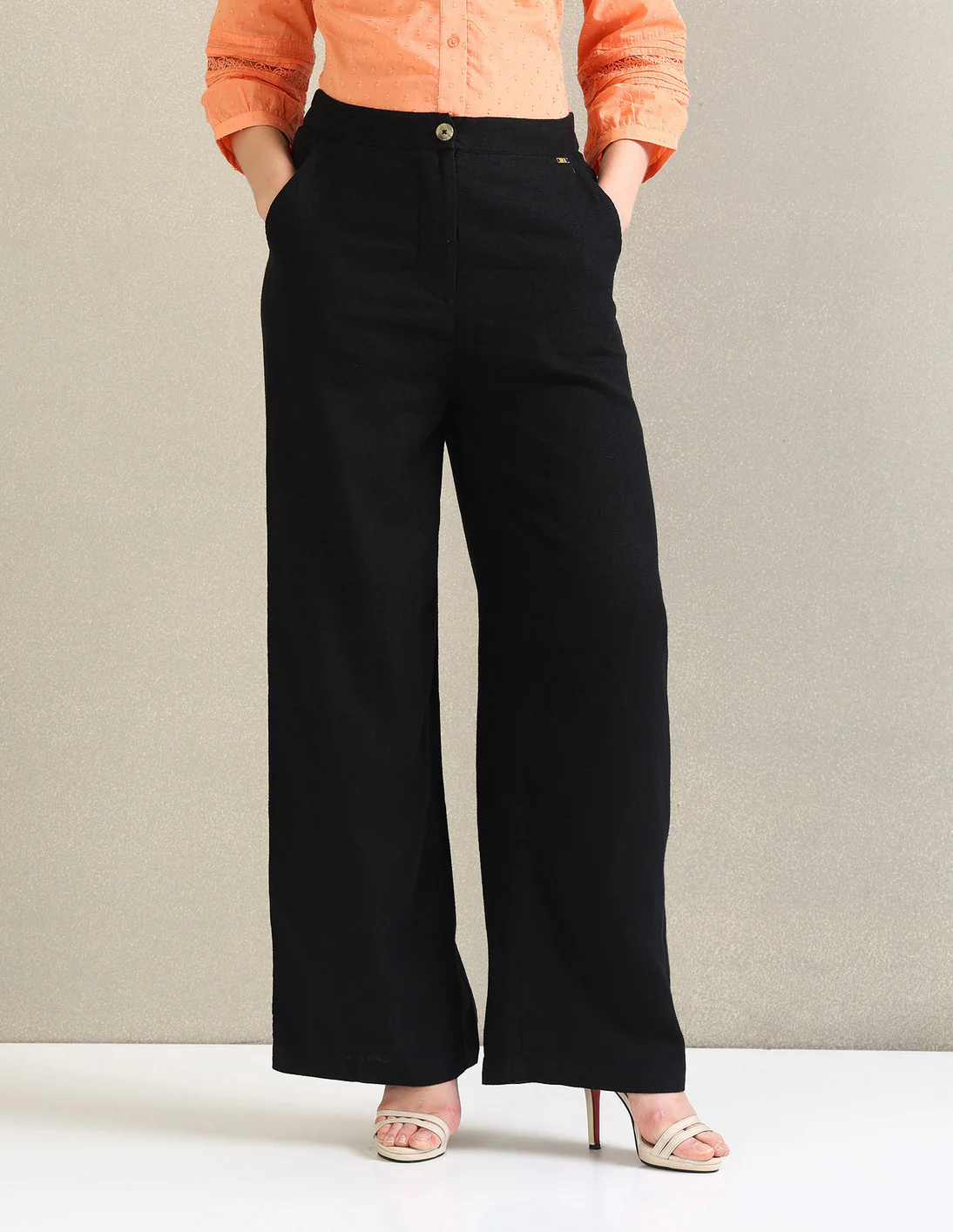 Linen Wide Leg Trousers - Image 6