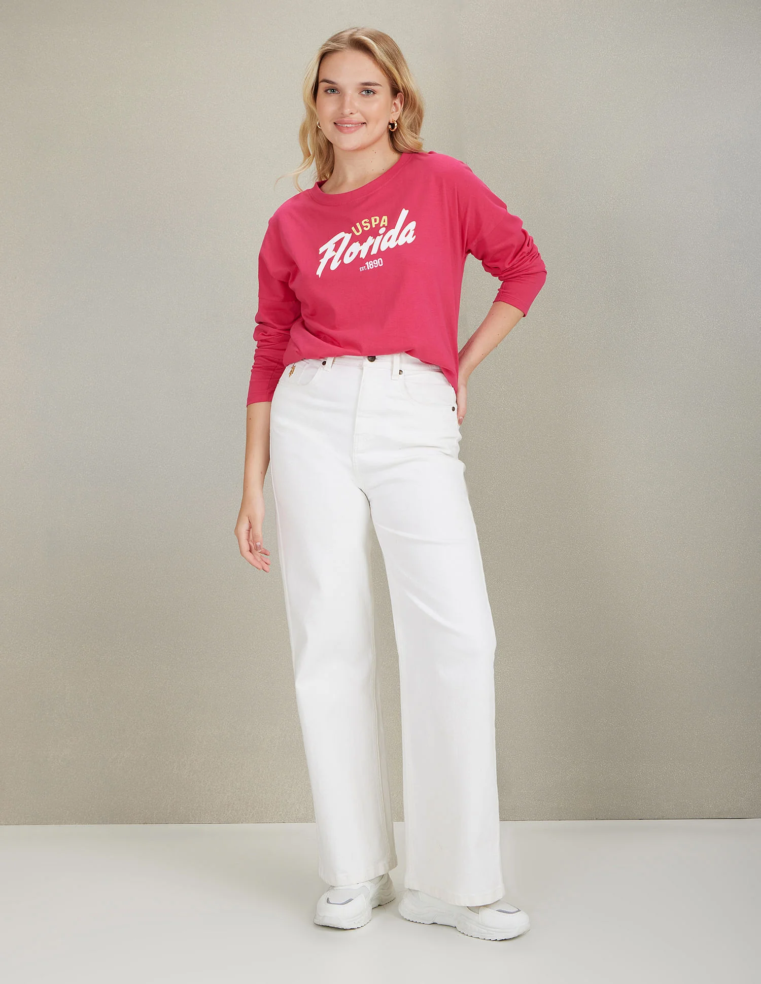 Long Sleeve Brand Print T-Shirt - Image 3