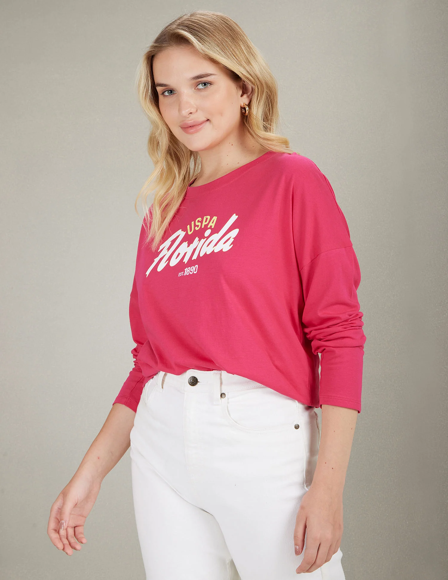 Long Sleeve Brand Print T-Shirt - Image 4