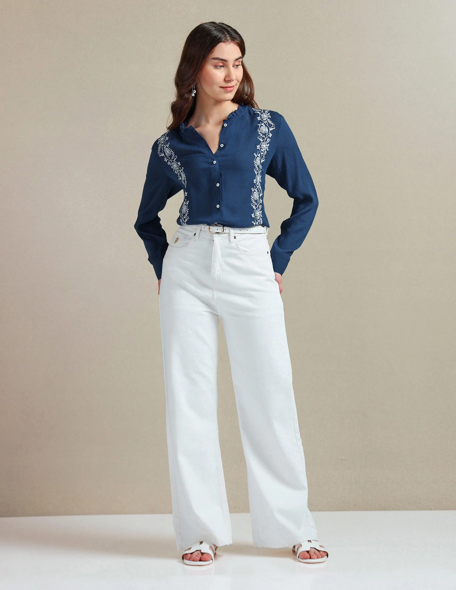 Long Sleeve Embroidered Top - Image 3
