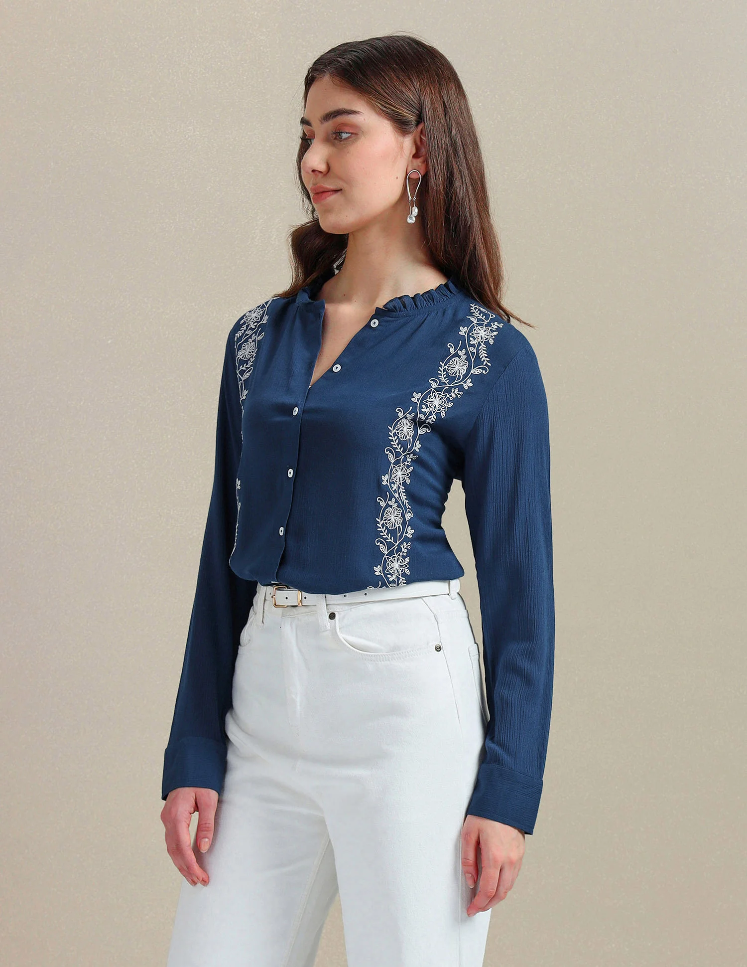 Long Sleeve Embroidered Top - Image 4