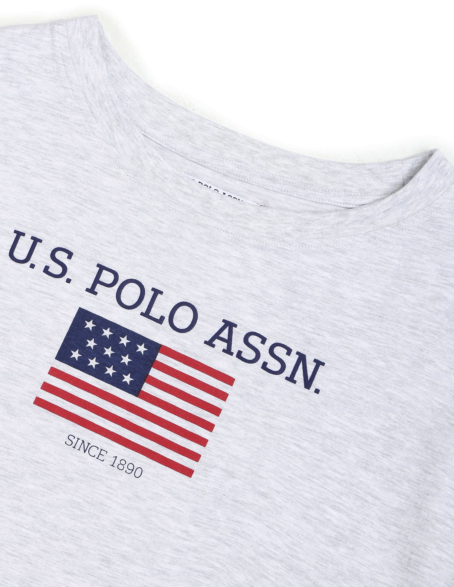 Long Sleeve Flag Print Heathered T-Shirt - Image 2