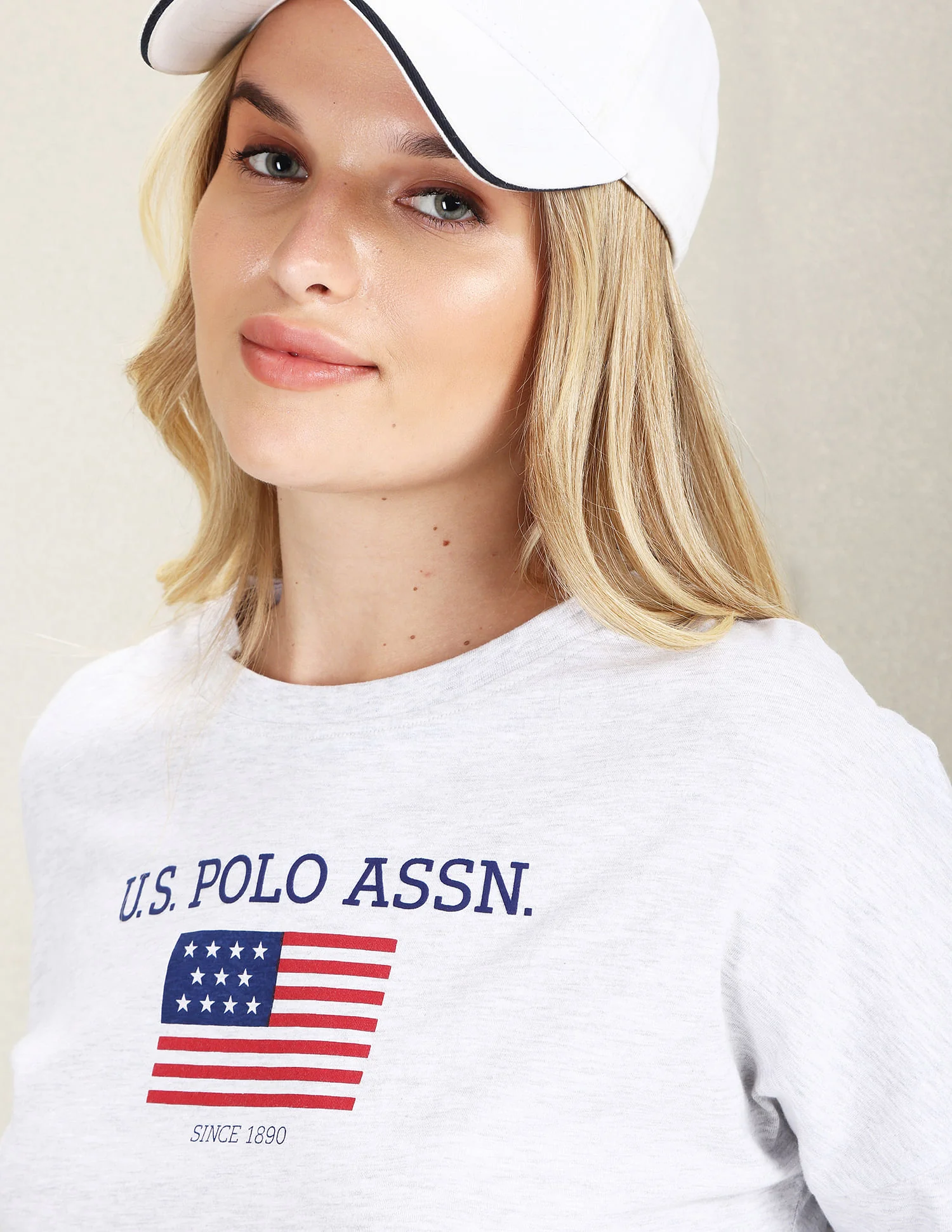 Long Sleeve Flag Print Heathered T-Shirt - Image 7