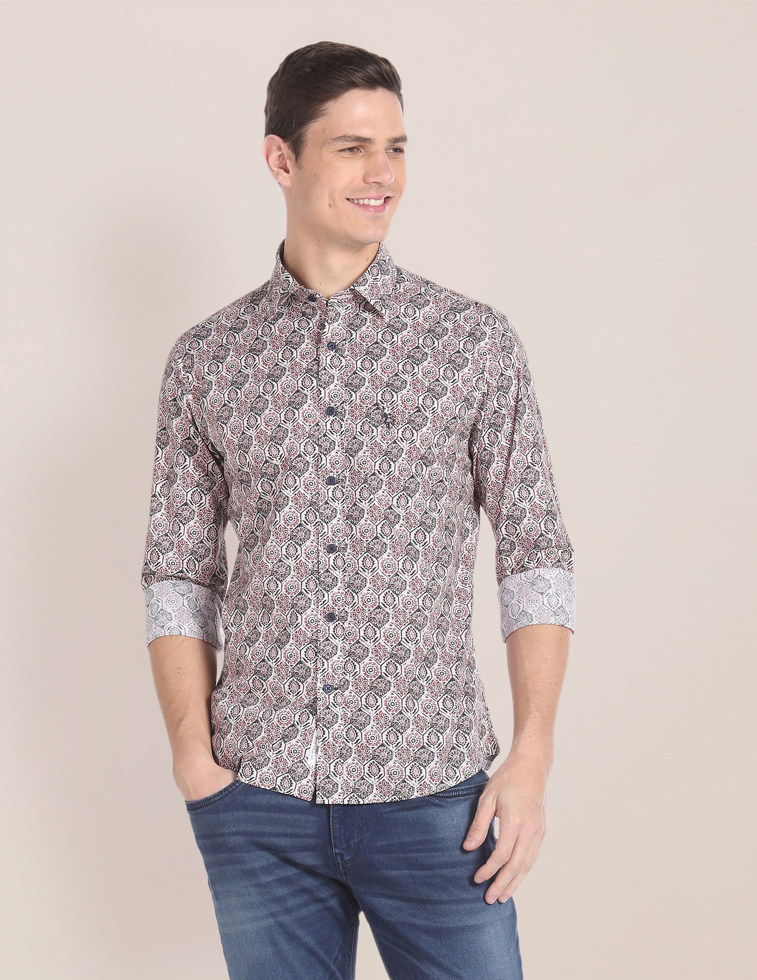 Long Sleeve Floral Print Shirt