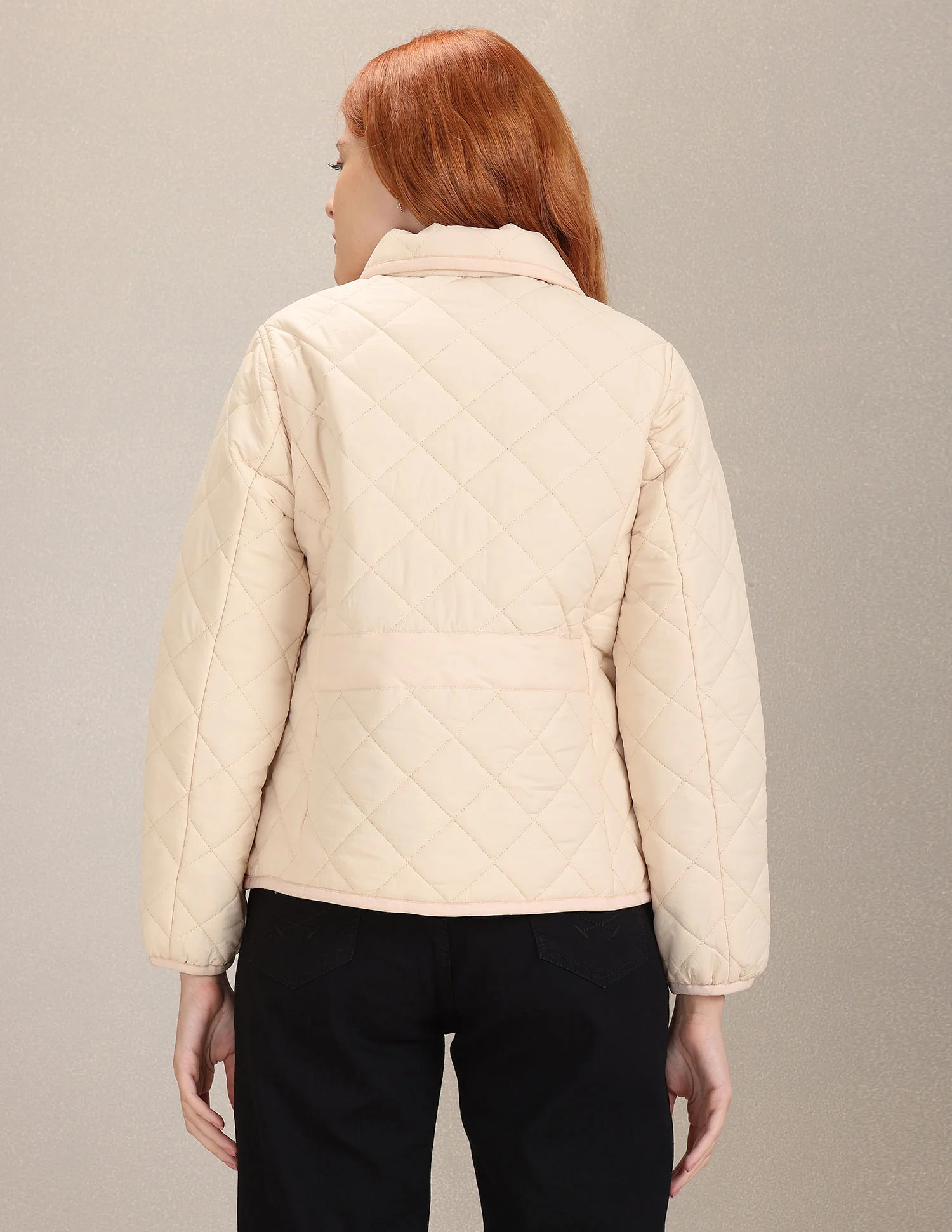 Long Sleeve Solid Quilted Jacket - Image 5